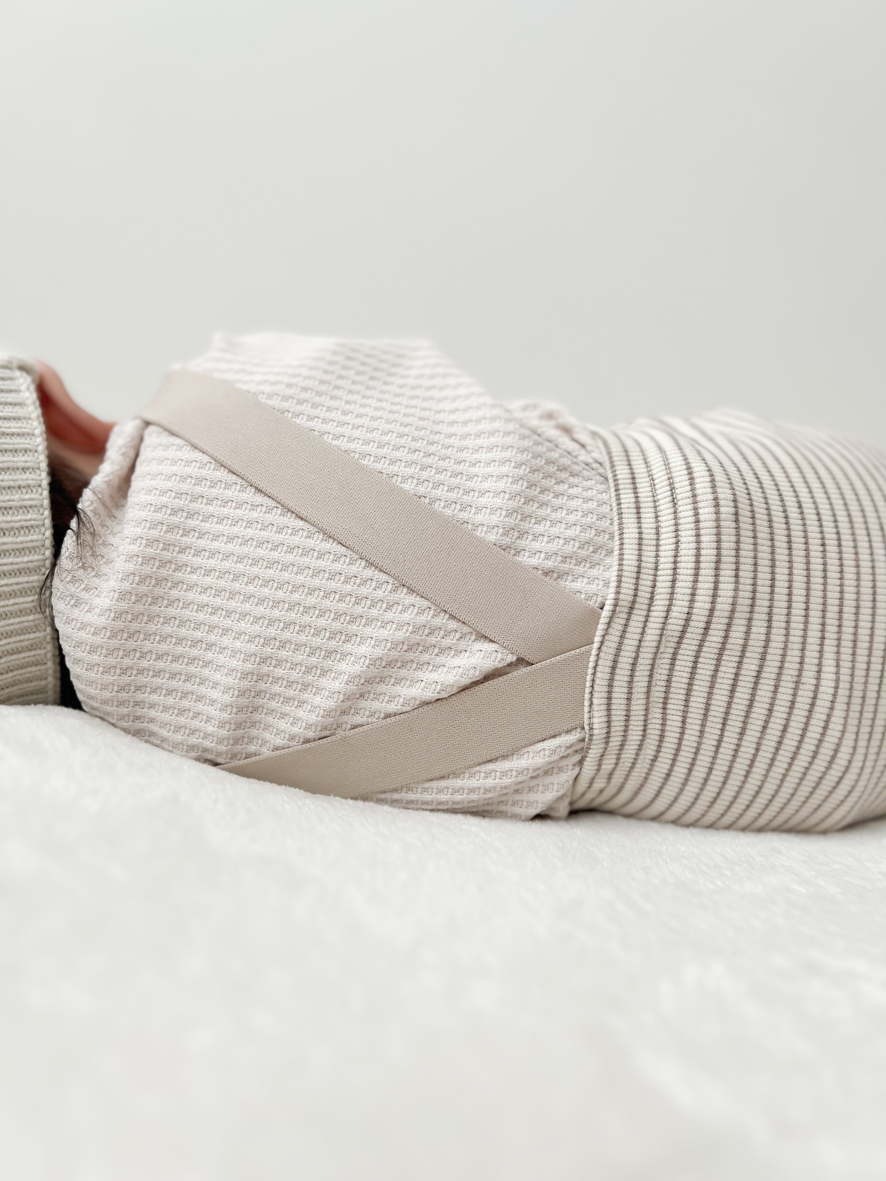 Bebe stripe suspender leggings