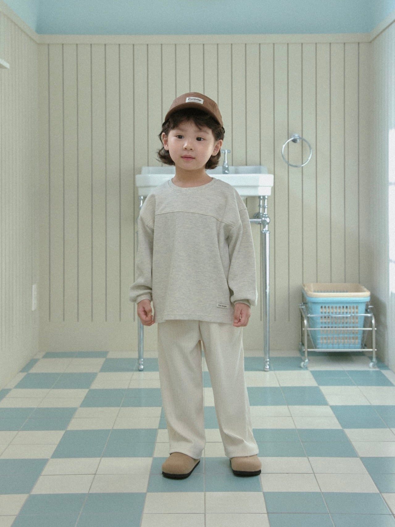 Spring ribbed wide pants