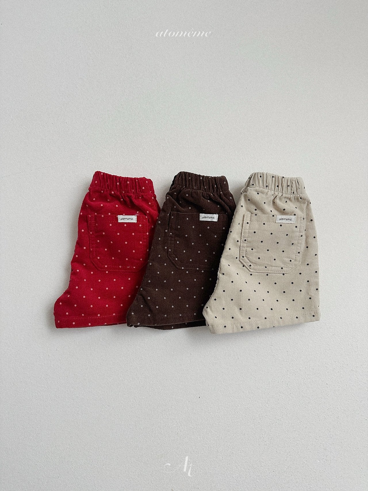 Dot corduroy pants