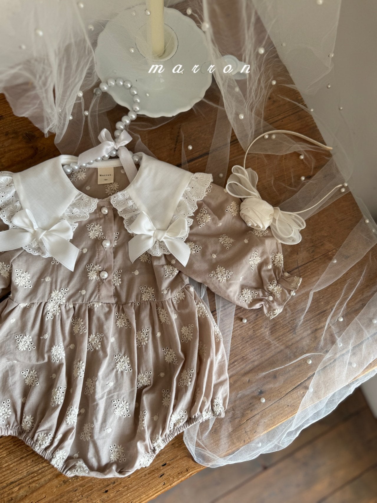 Petit ribbon rompers