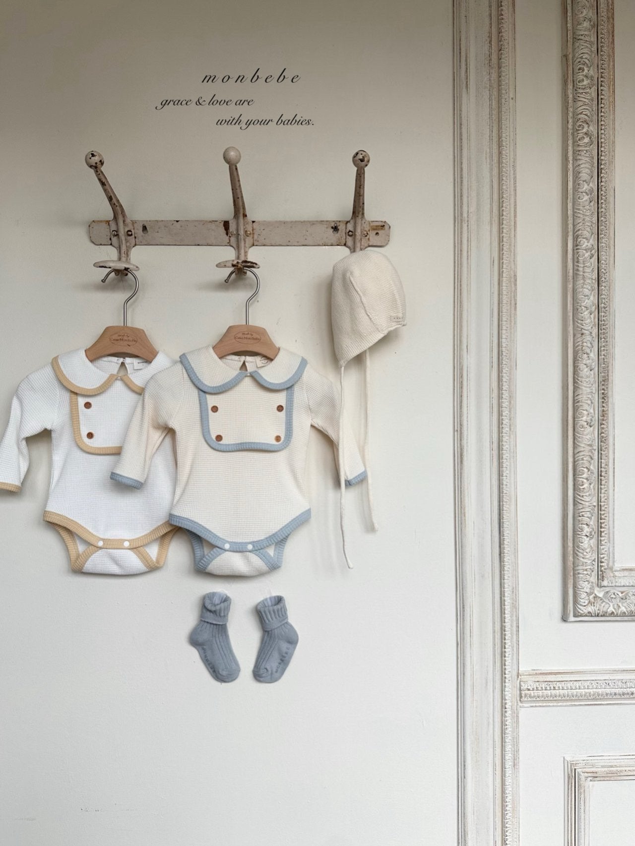 Boy bib waffle rompers