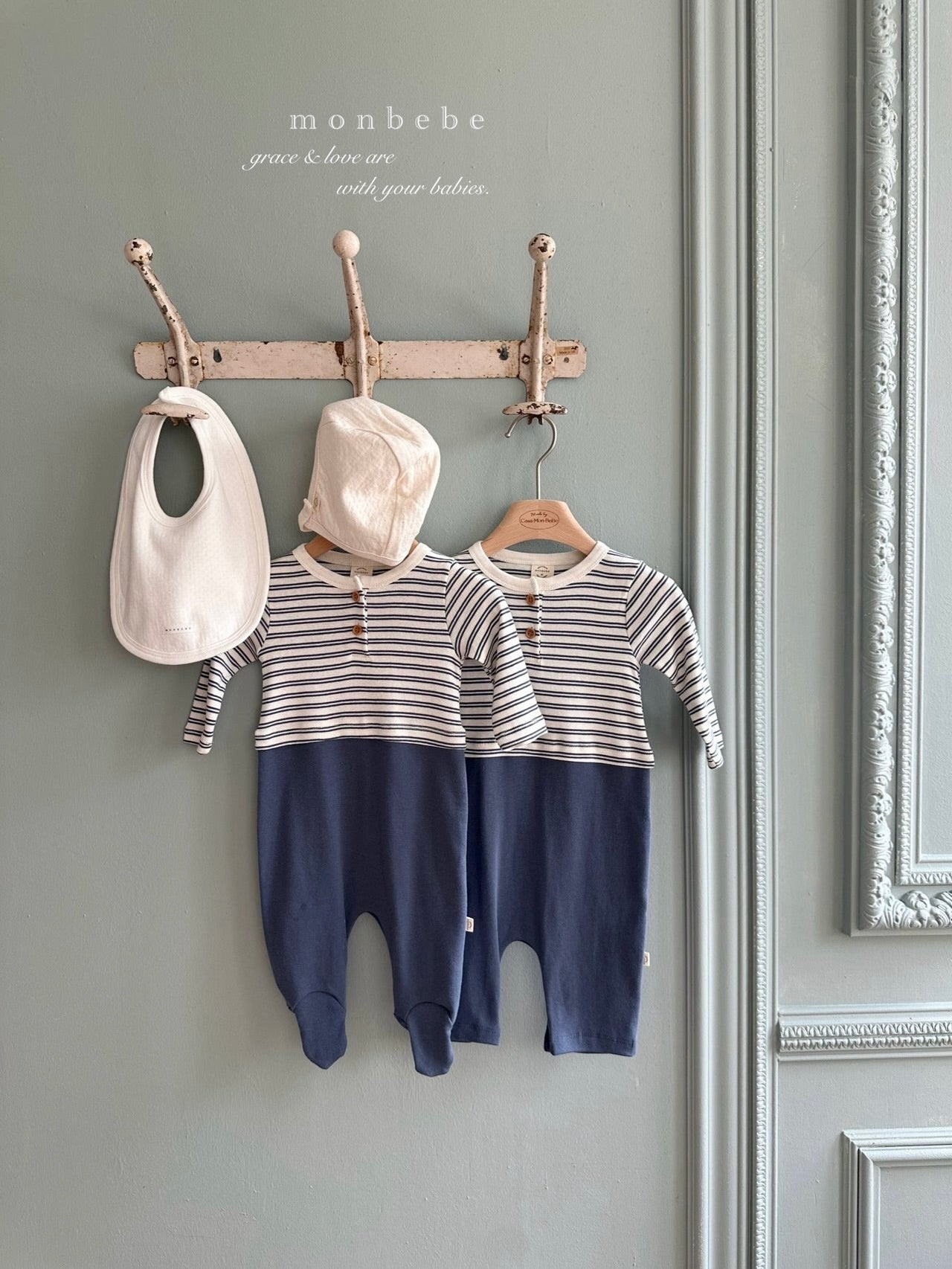 Striped contrast rompers