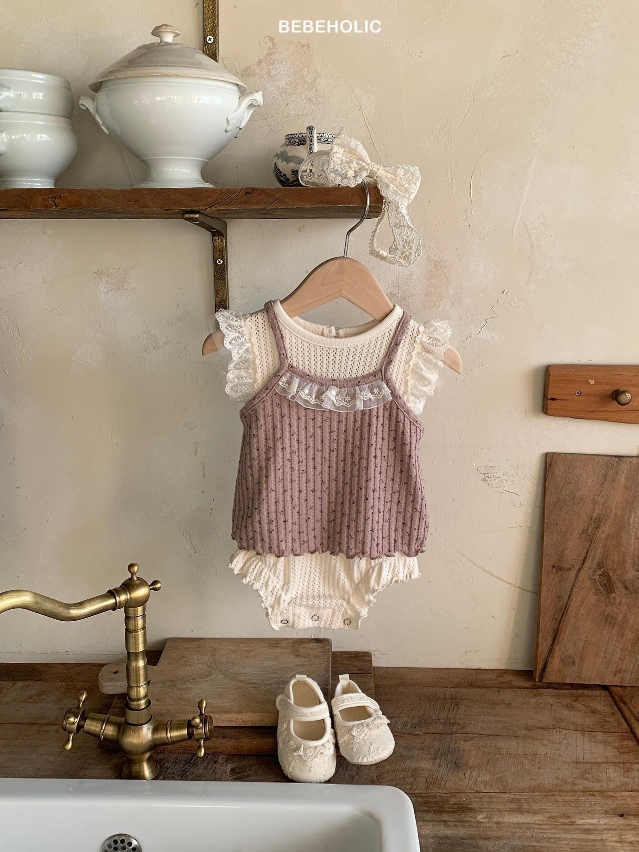 Rain lace rompers
