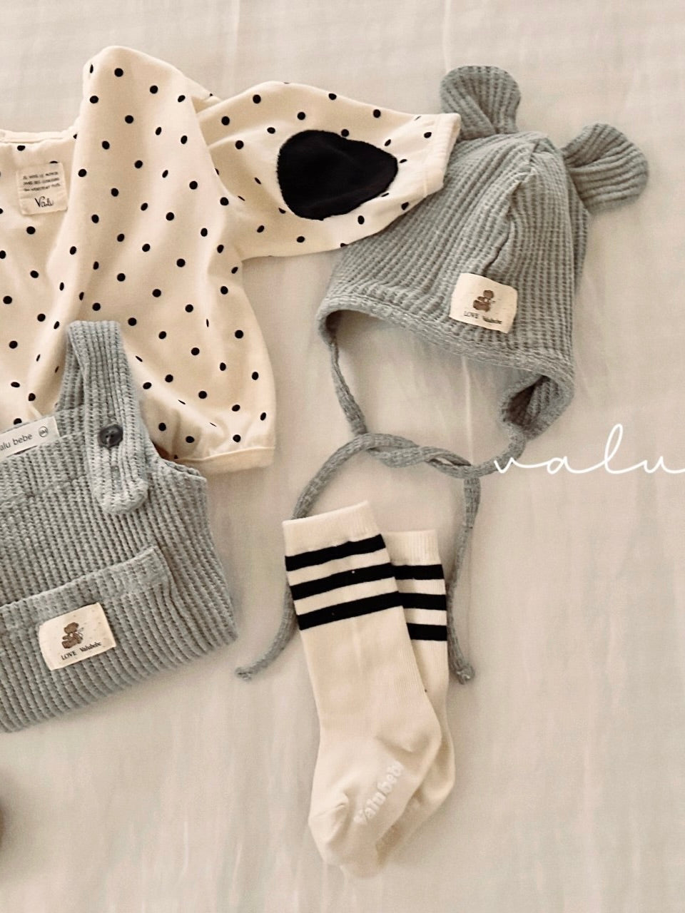 Waffle overall rompers