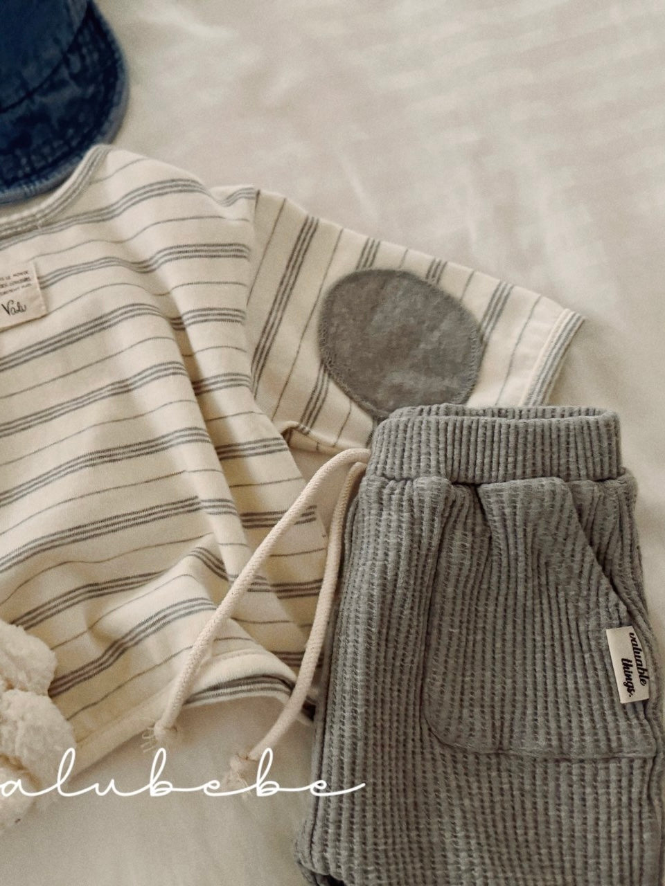 Wide waffle baggy pants