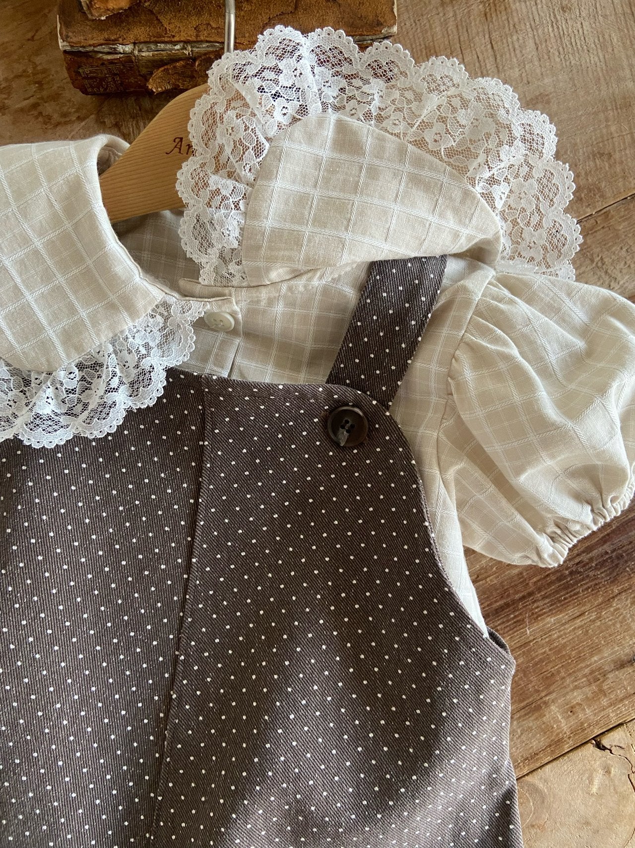 Polka dot overall