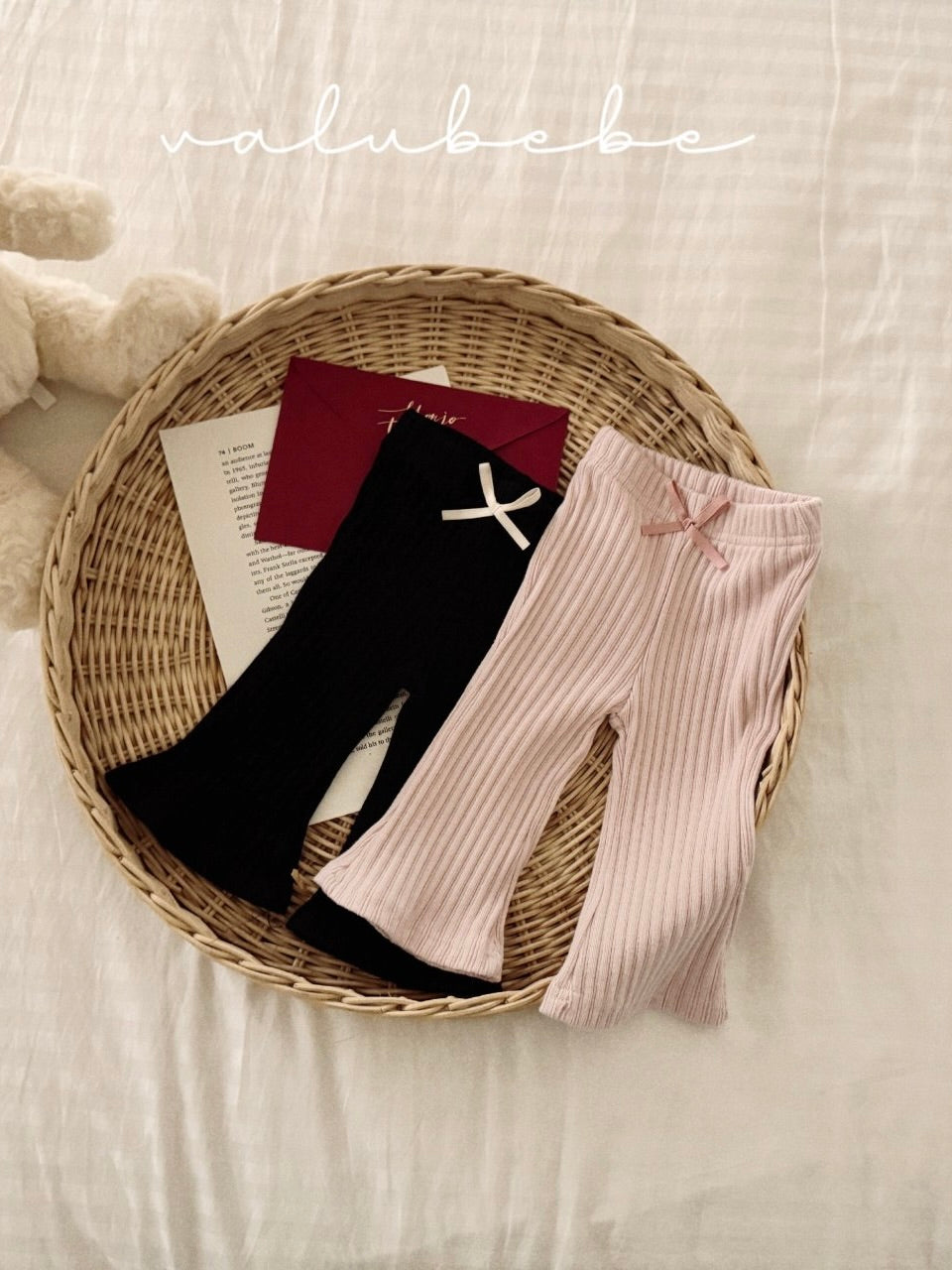 Ribbon bootcut pants