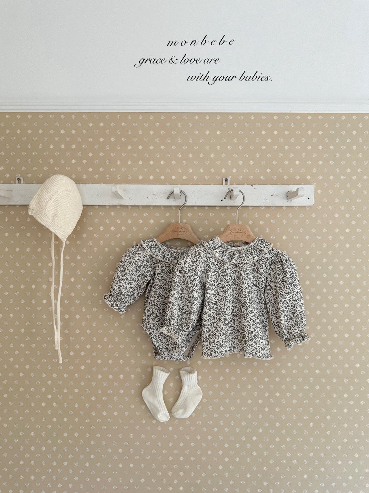 Natural frill rompers