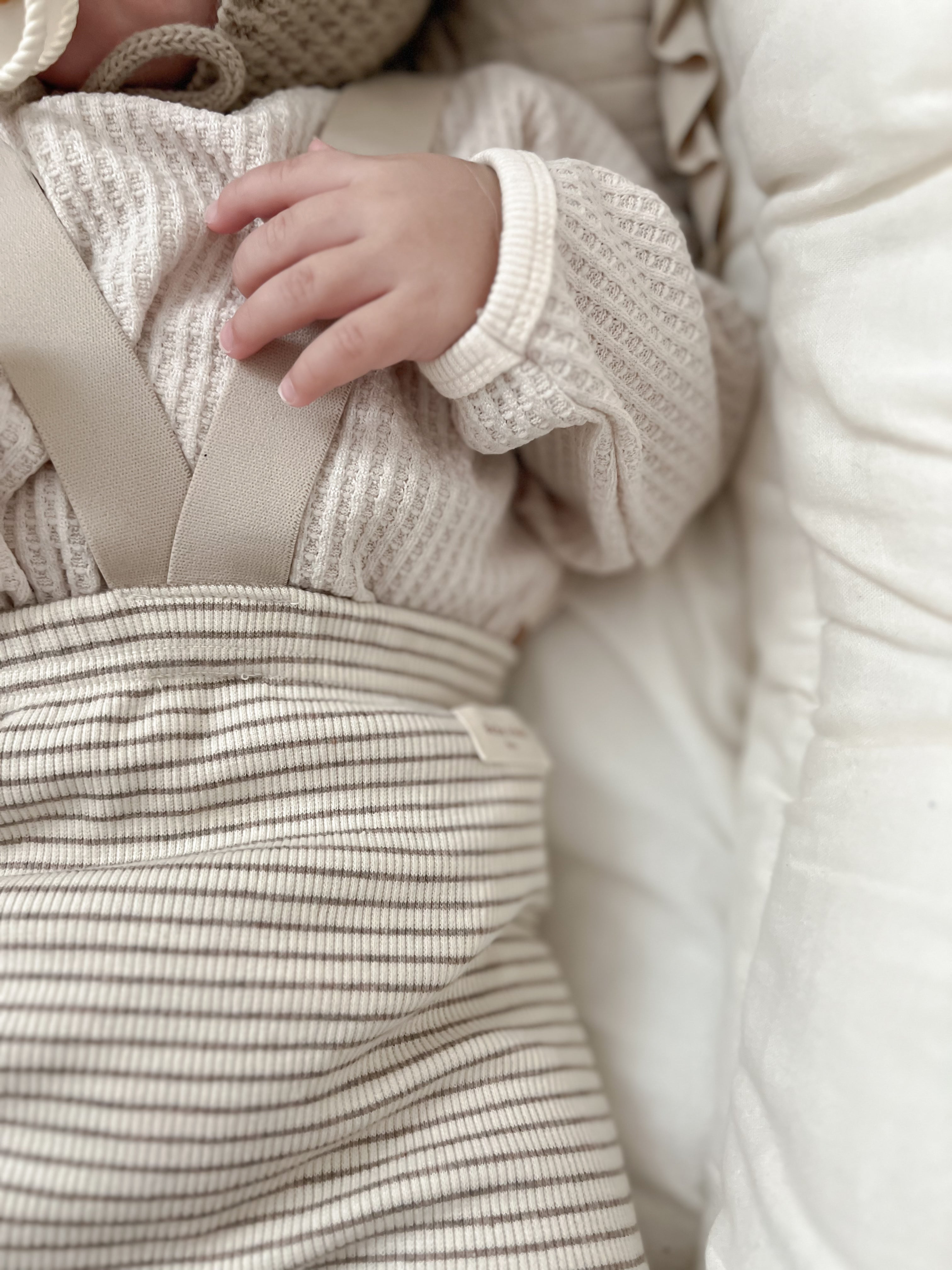 Bebe stripe suspender leggings