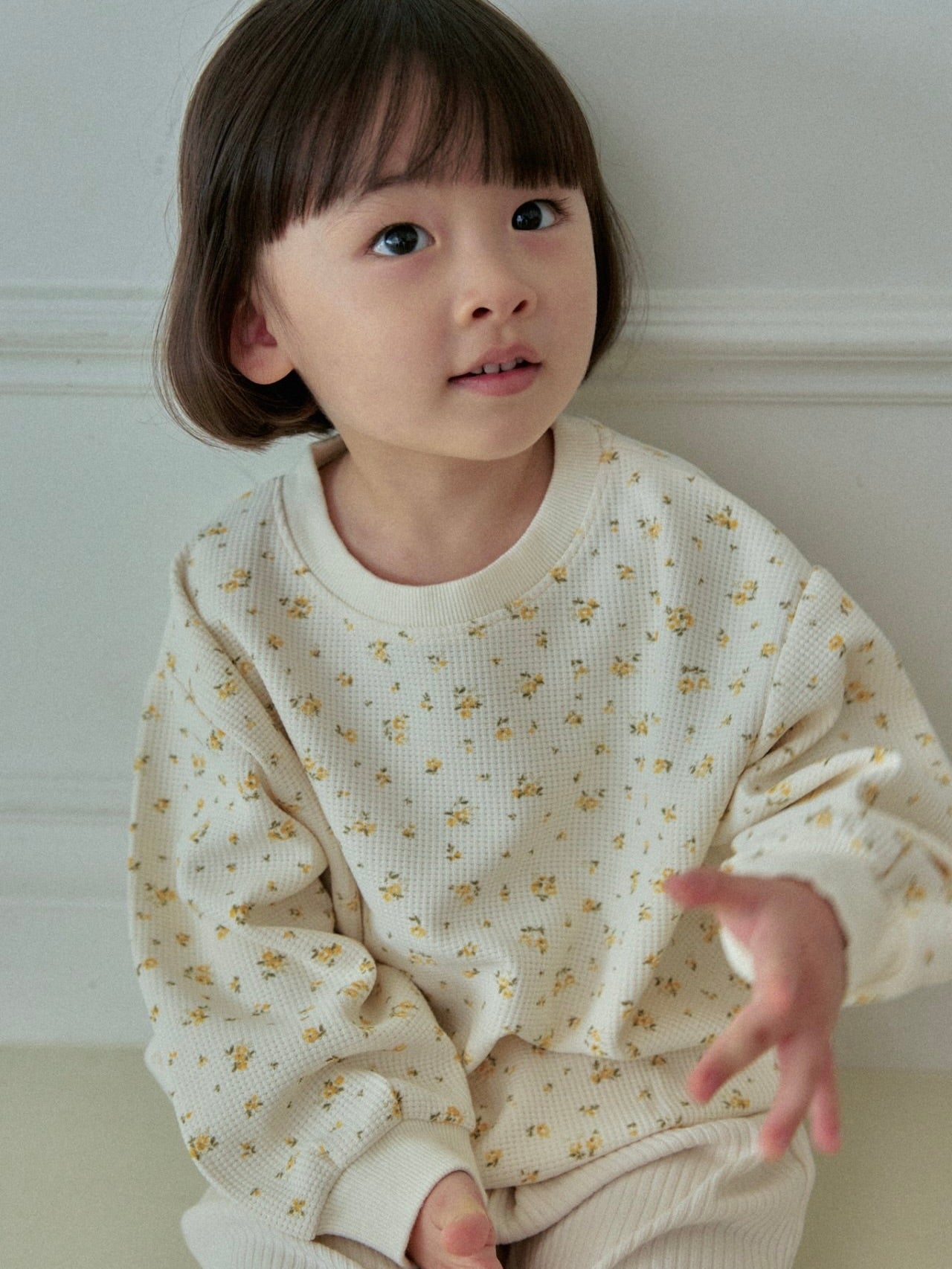 Flower waffle sweatshirt