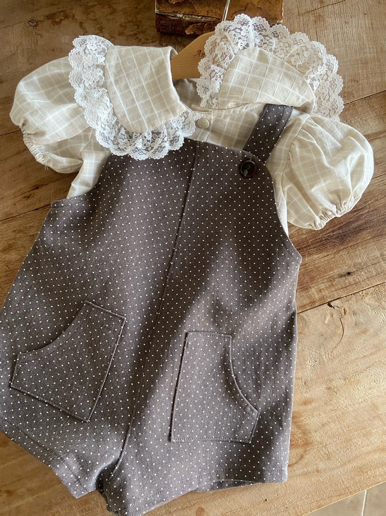 Polka dot overall