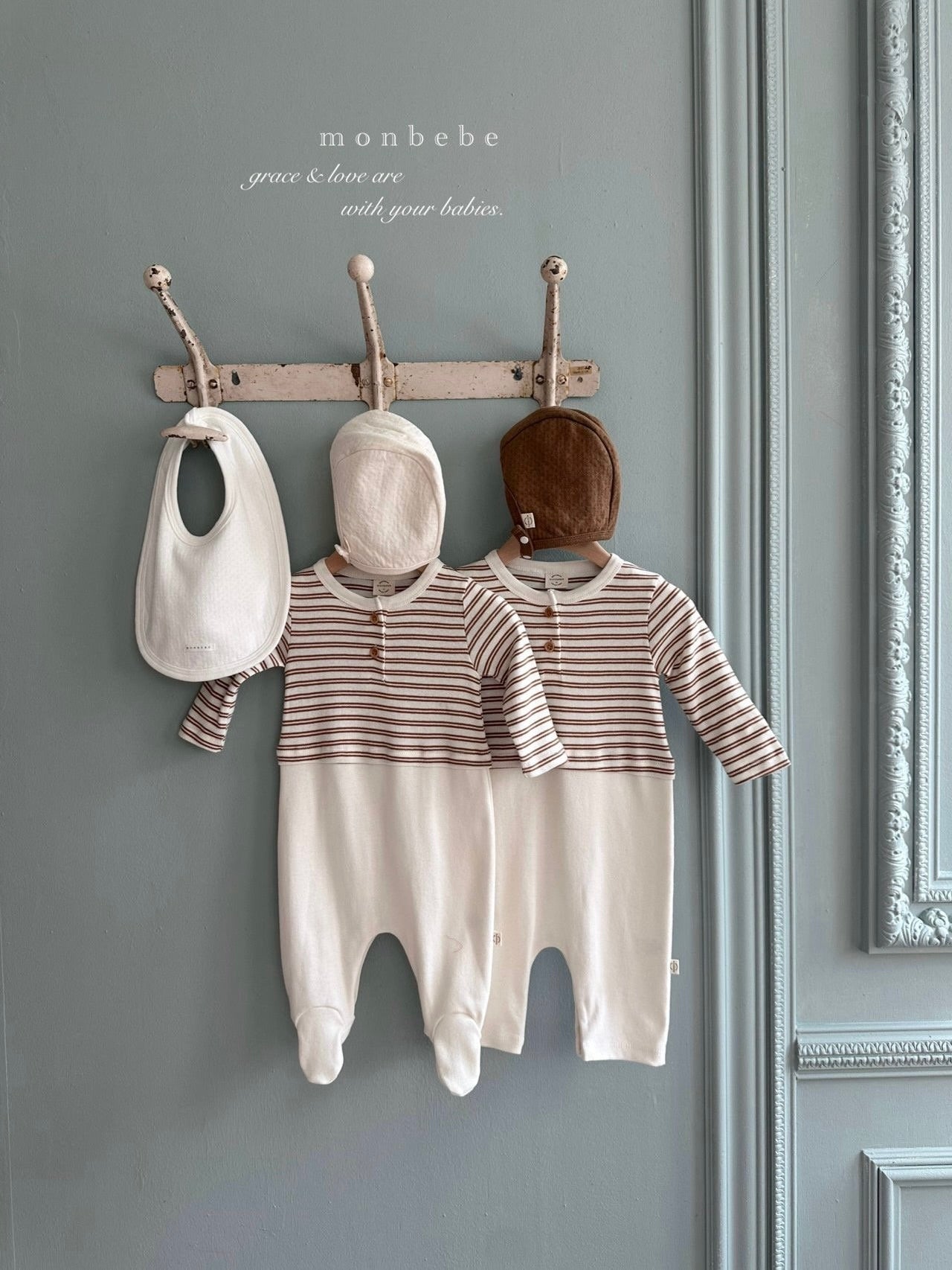 Striped contrast rompers