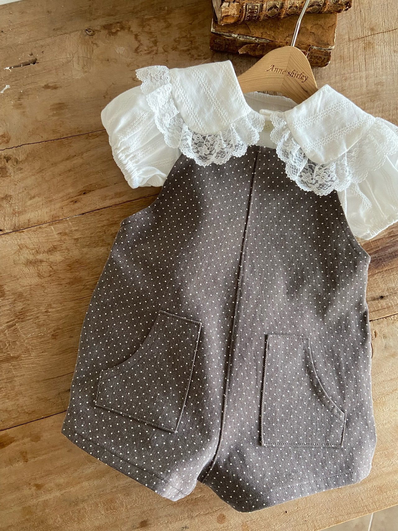 Polka dot overall