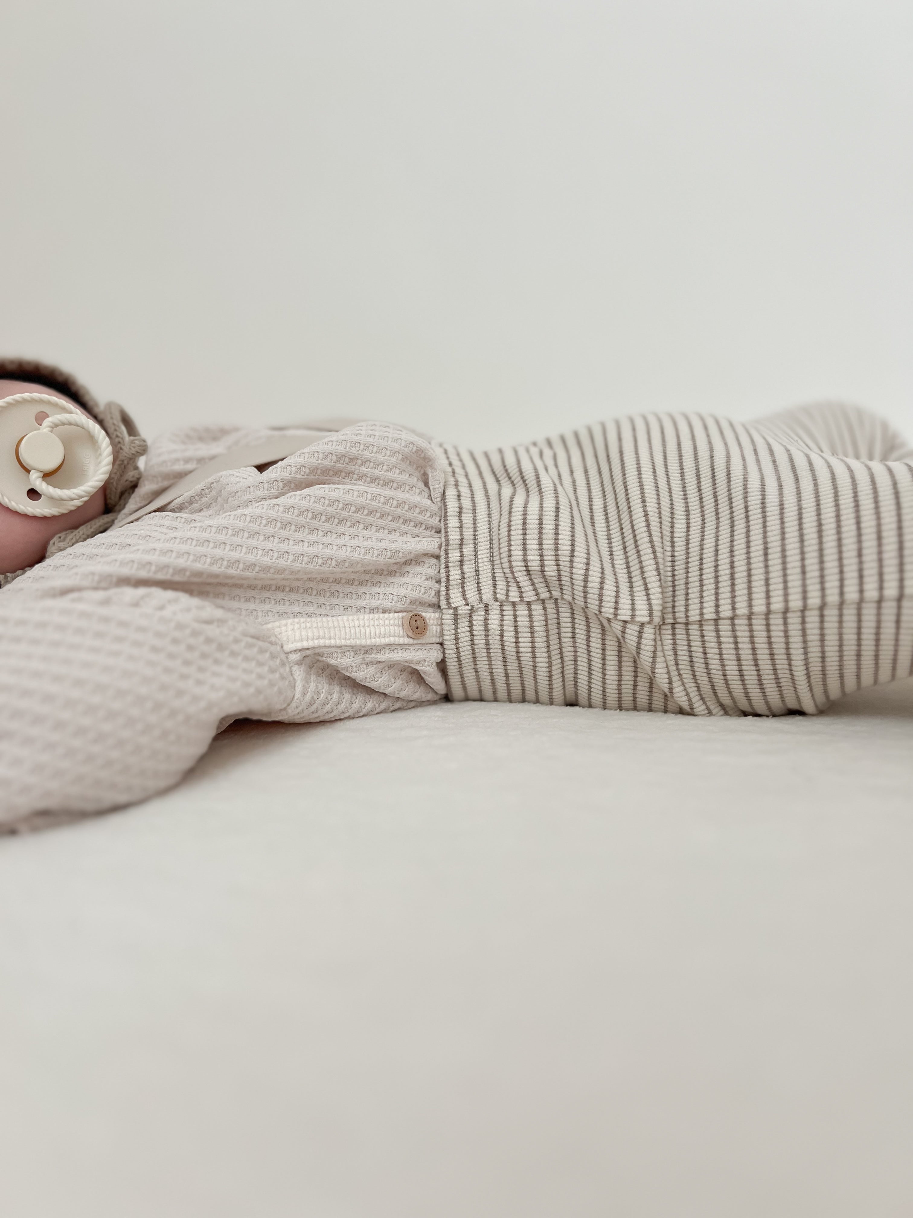 Bebe stripe suspender leggings