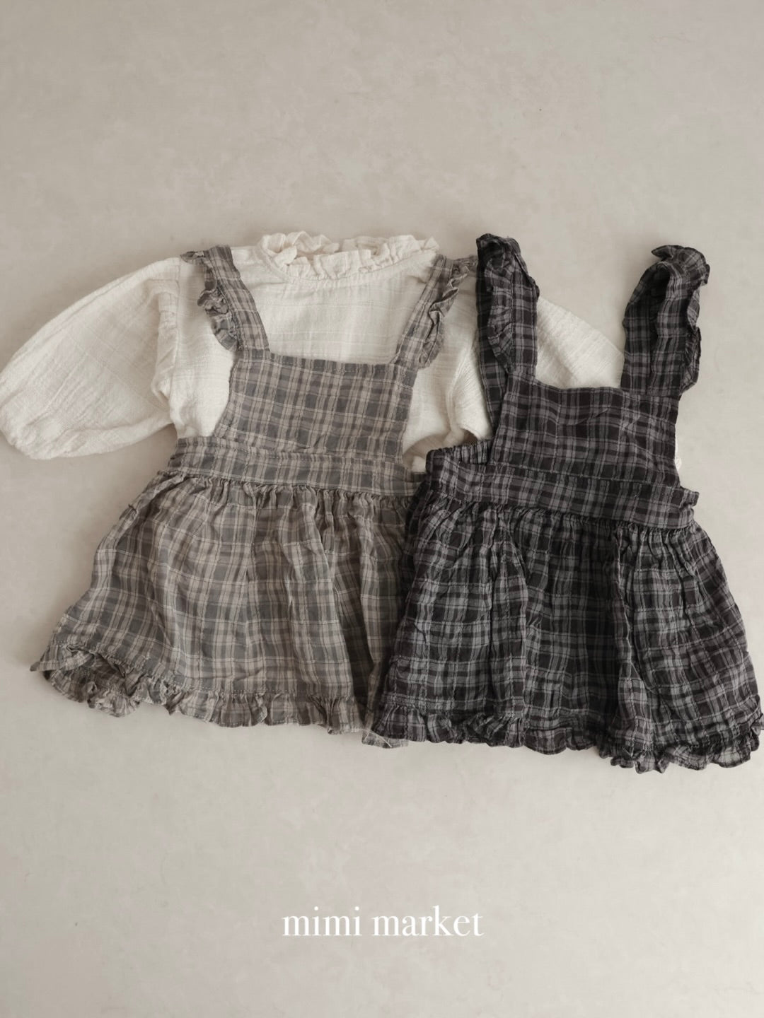 Check frill one piece