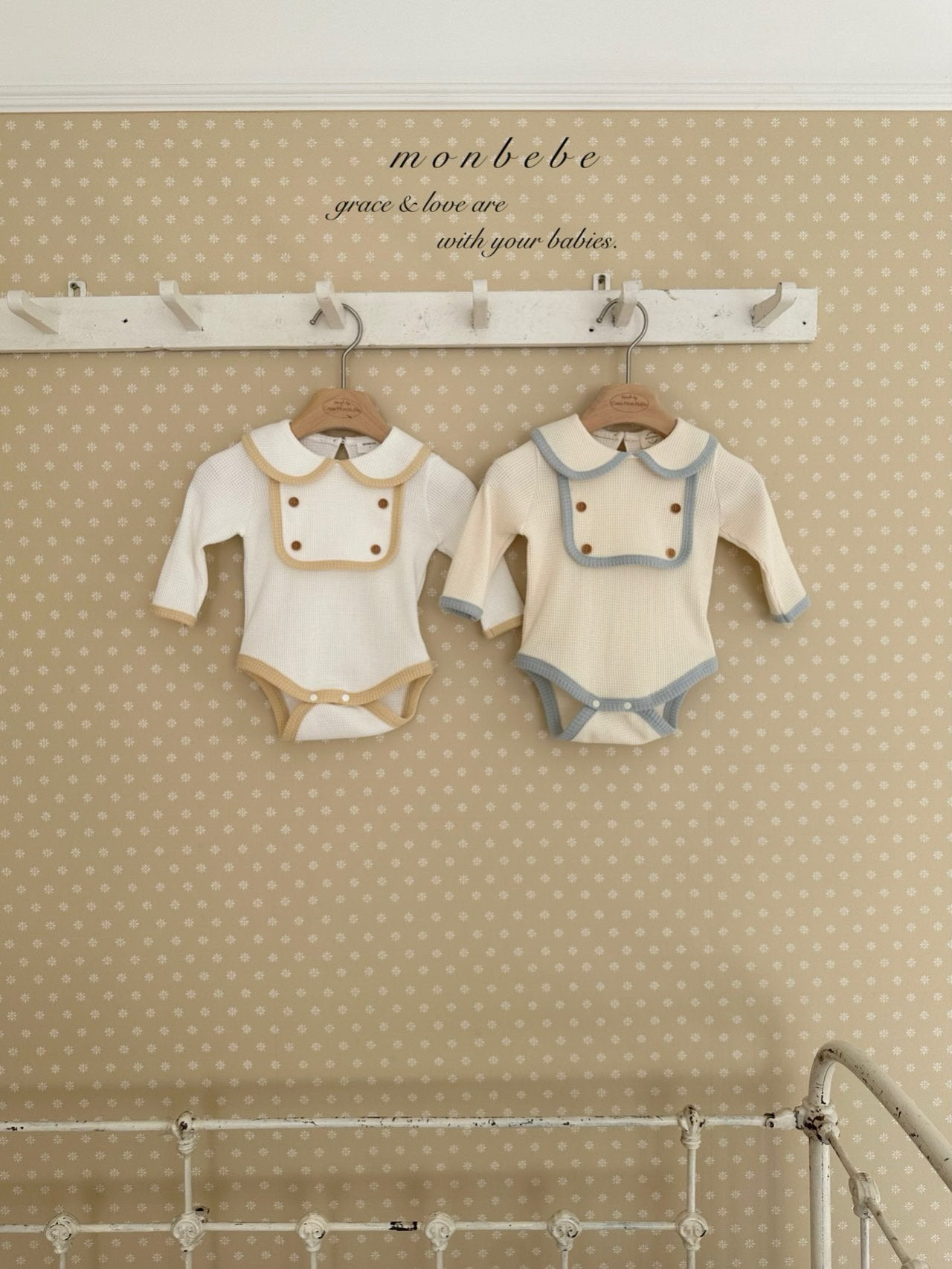 Boy bib waffle rompers