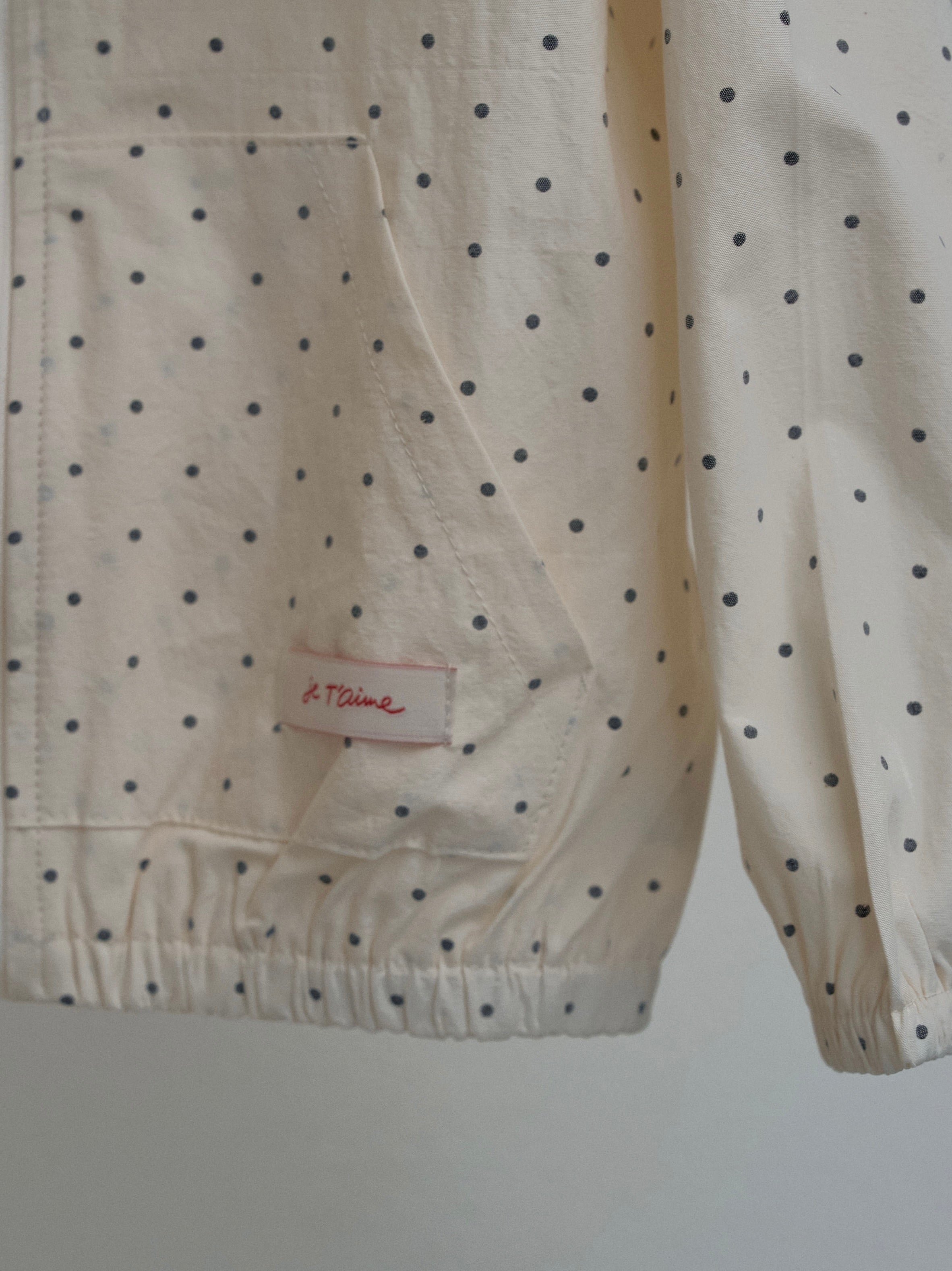 Polka dot zip up jacket