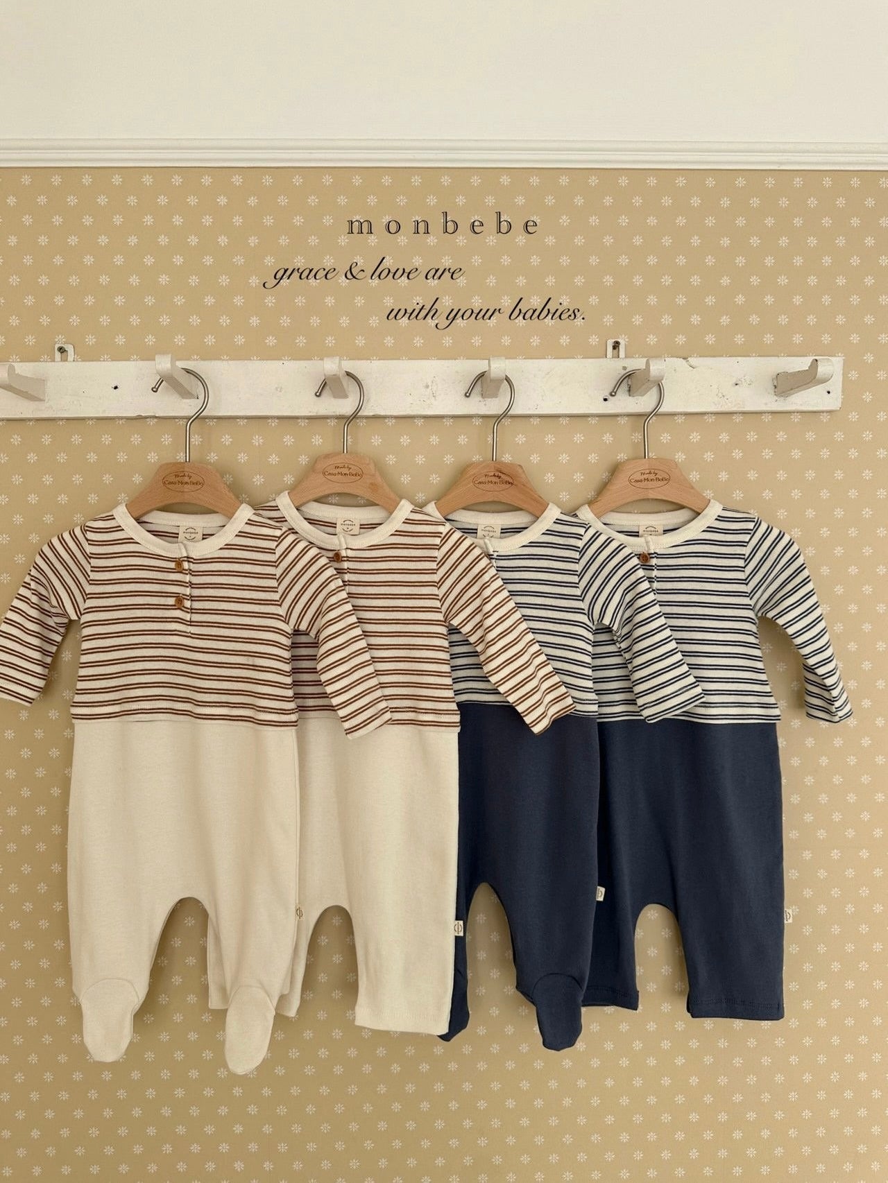 Striped contrast rompers