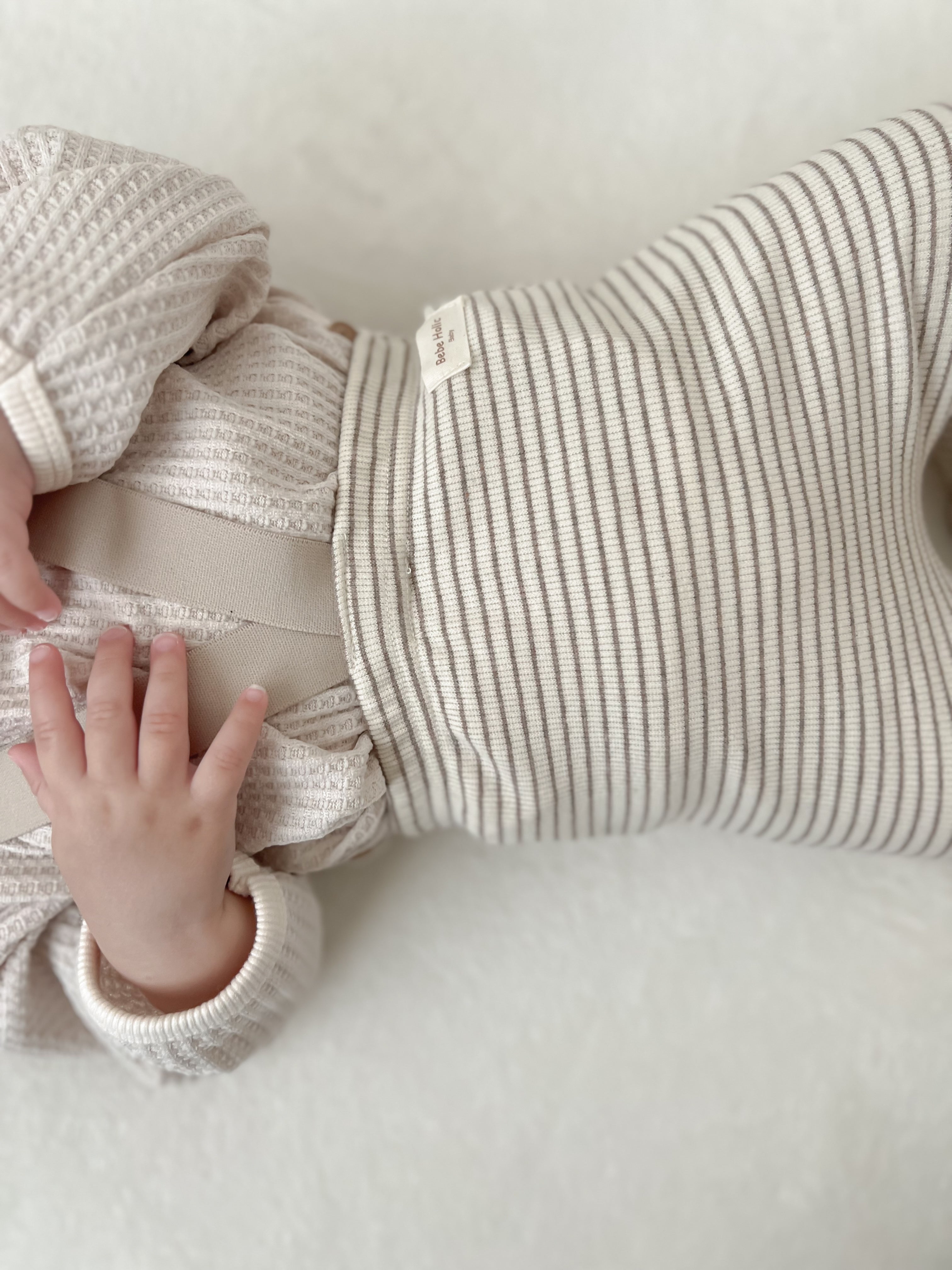 Bebe stripe suspender leggings