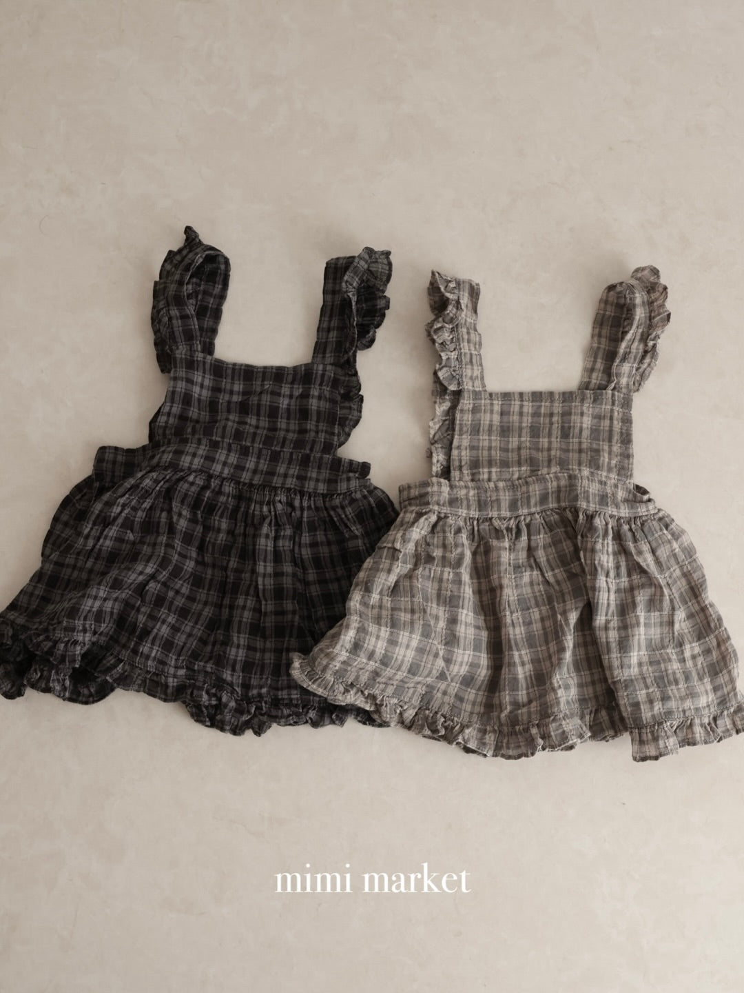 Check frill one piece