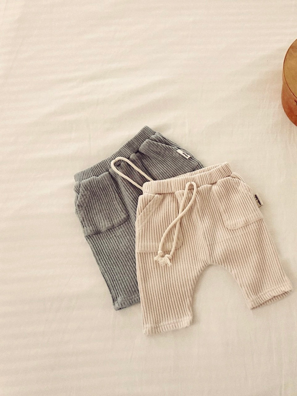 Wide waffle baggy pants