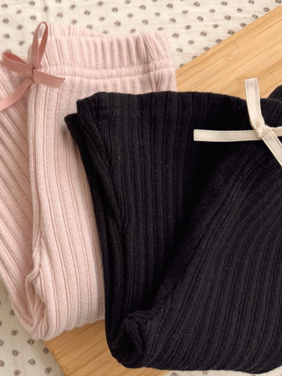 Ribbon bootcut pants