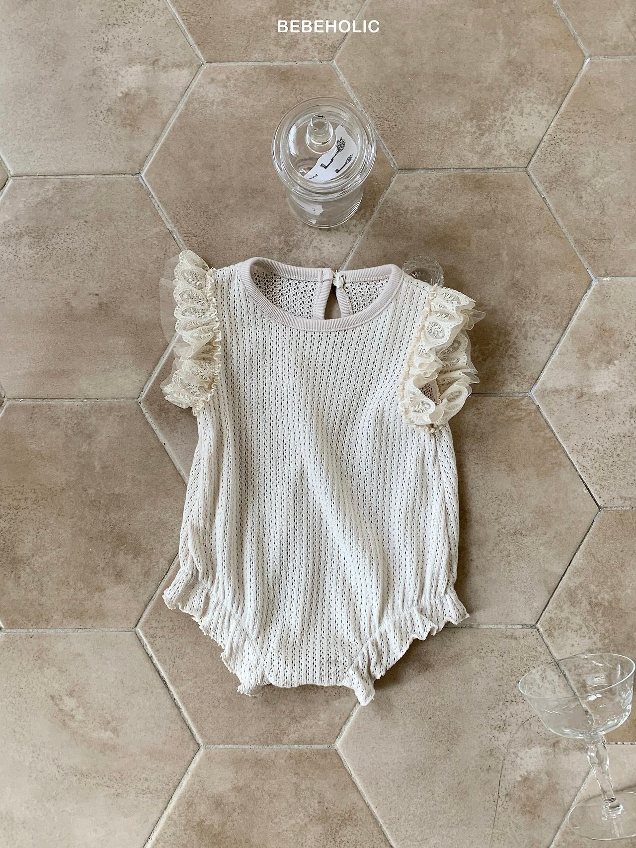 Rain lace rompers