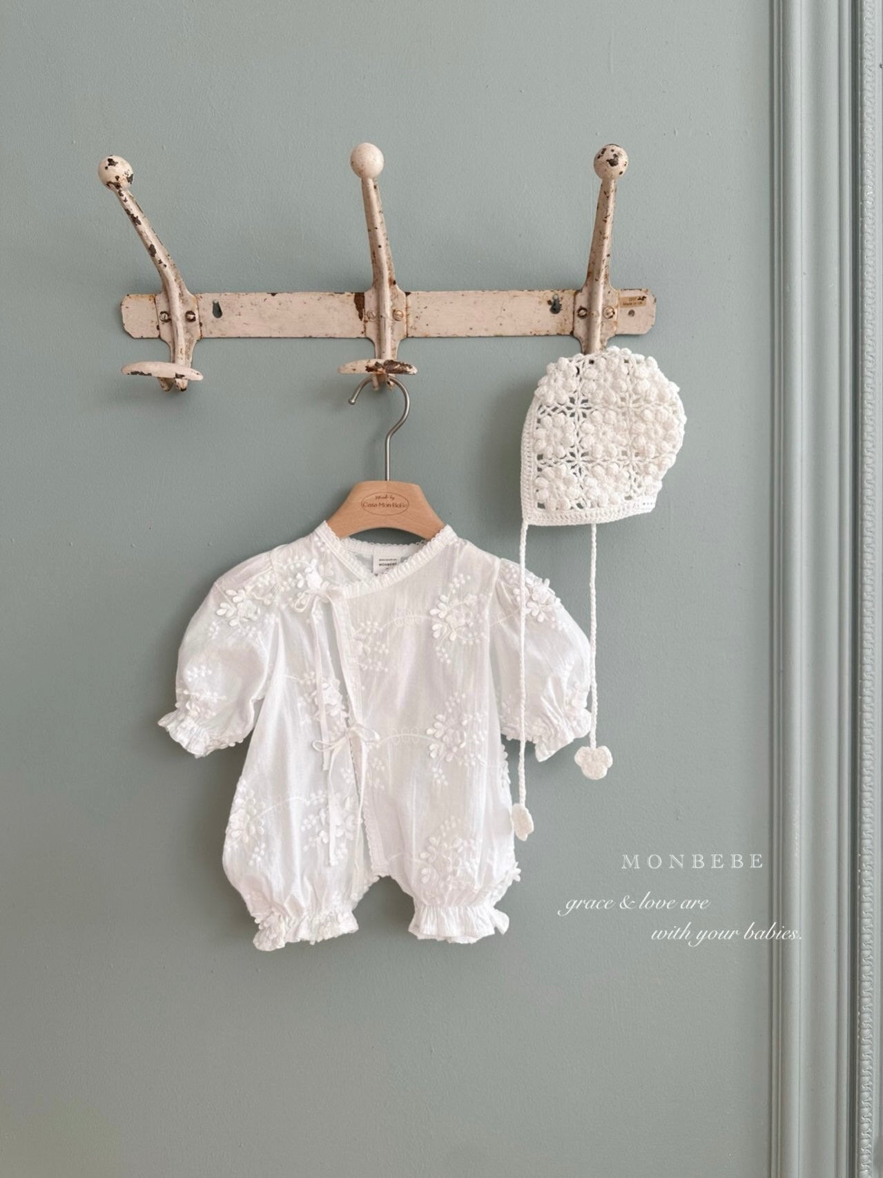 Flora newborn rompers