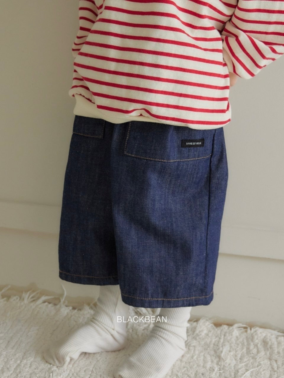 Raw denim pocket jeans