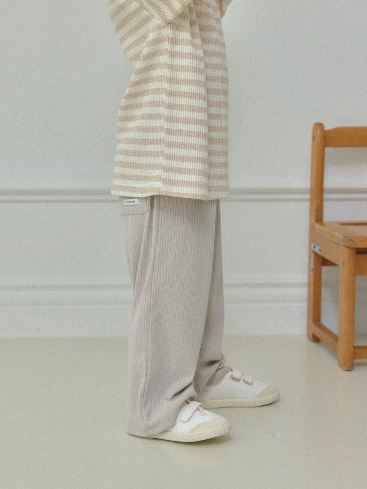 Spring ribbed wide pants