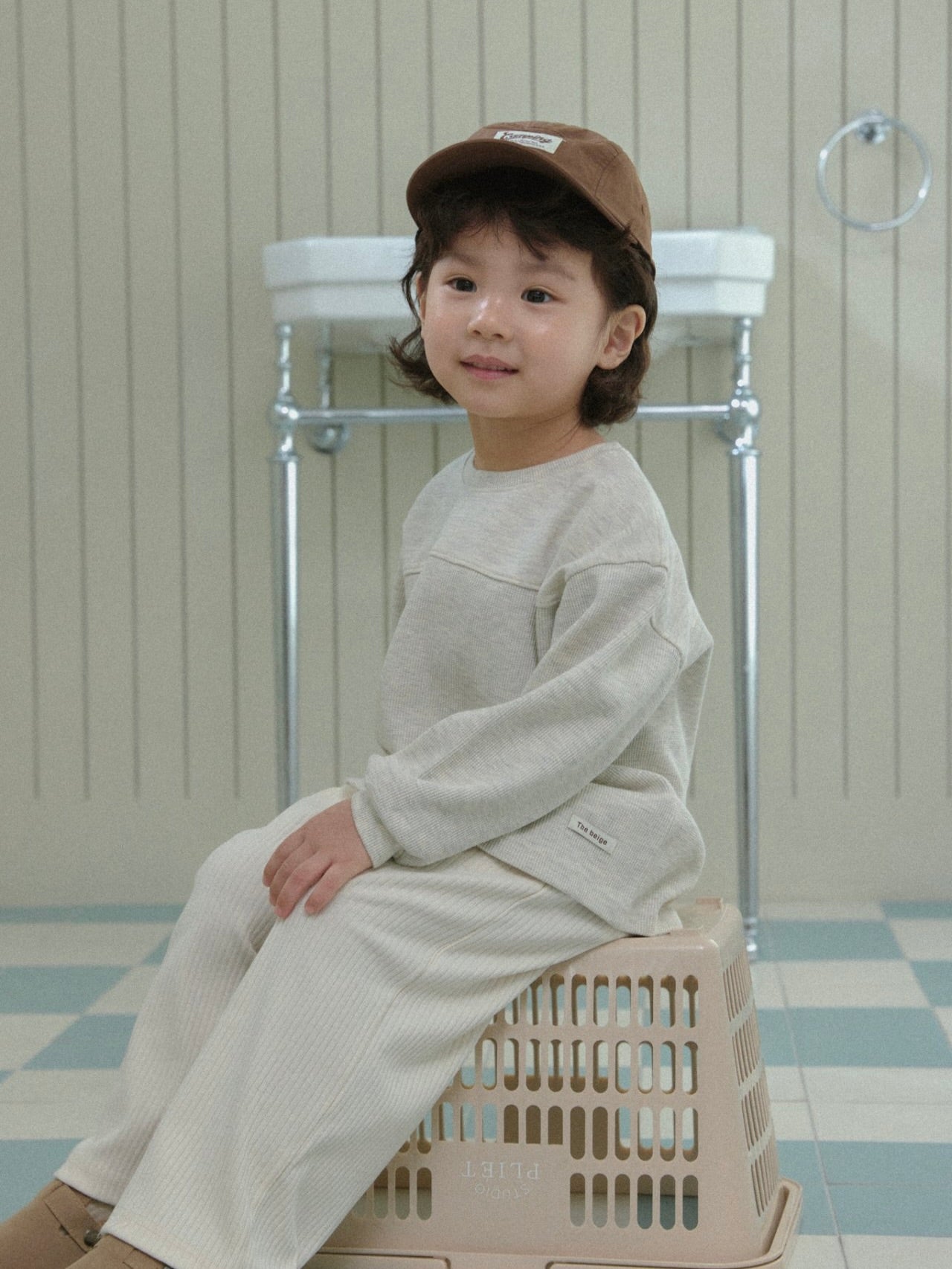 Spring ribbed wide pants