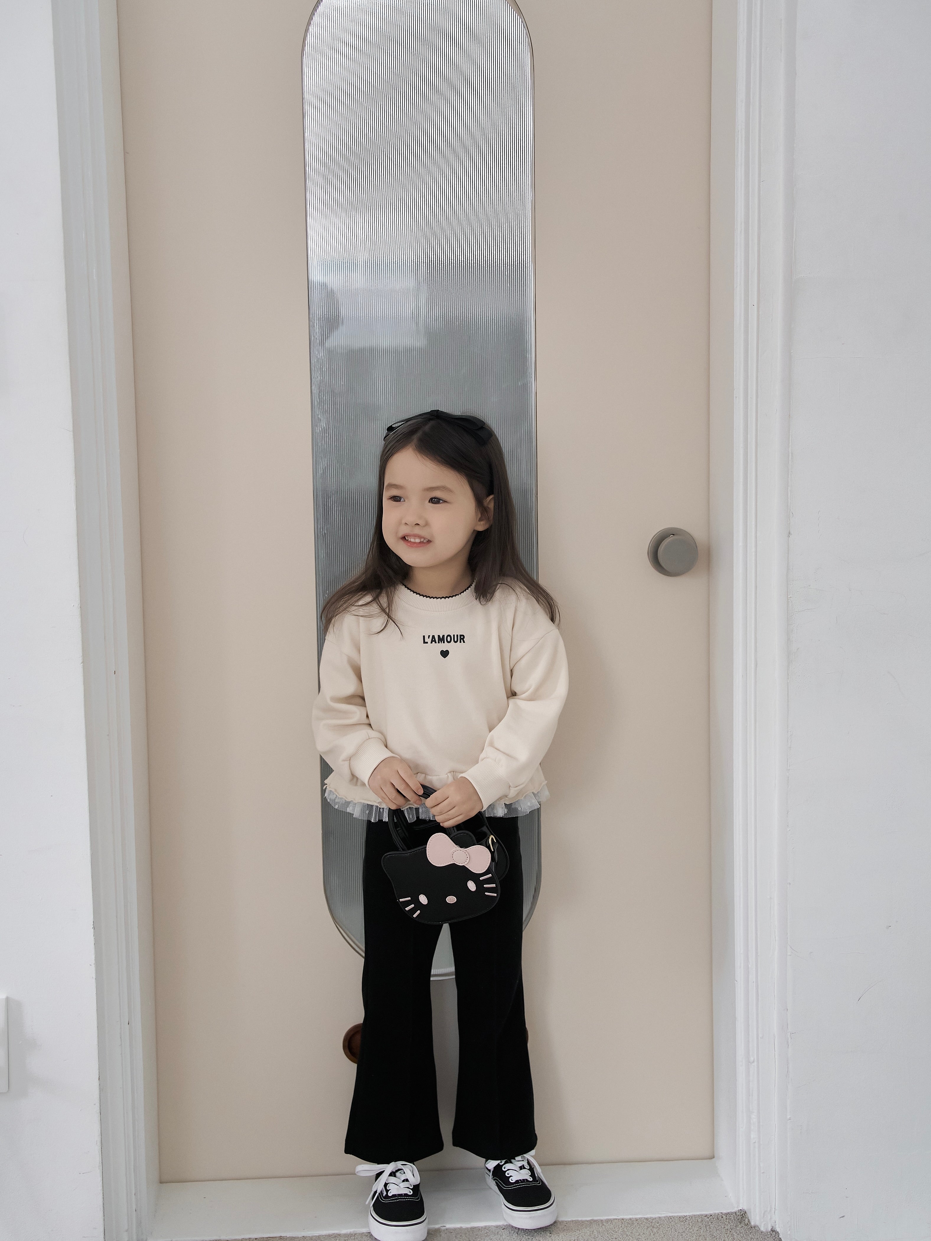 Pintuck bootcut pants