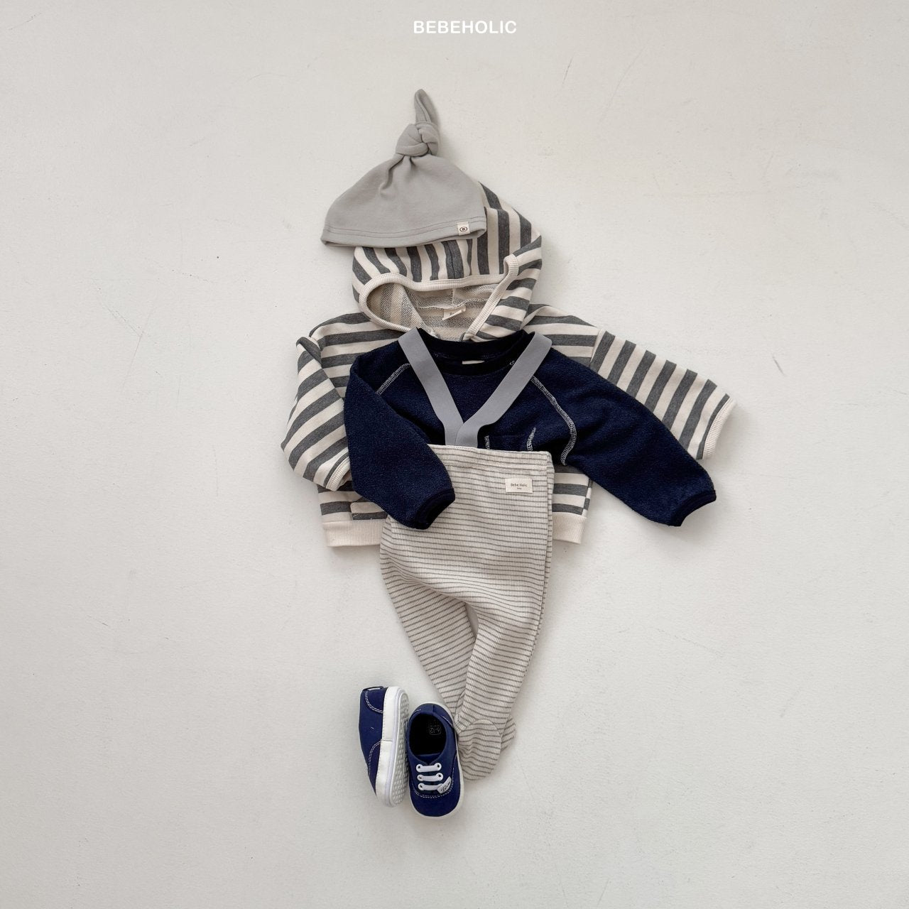 Bebe stripe suspender leggings