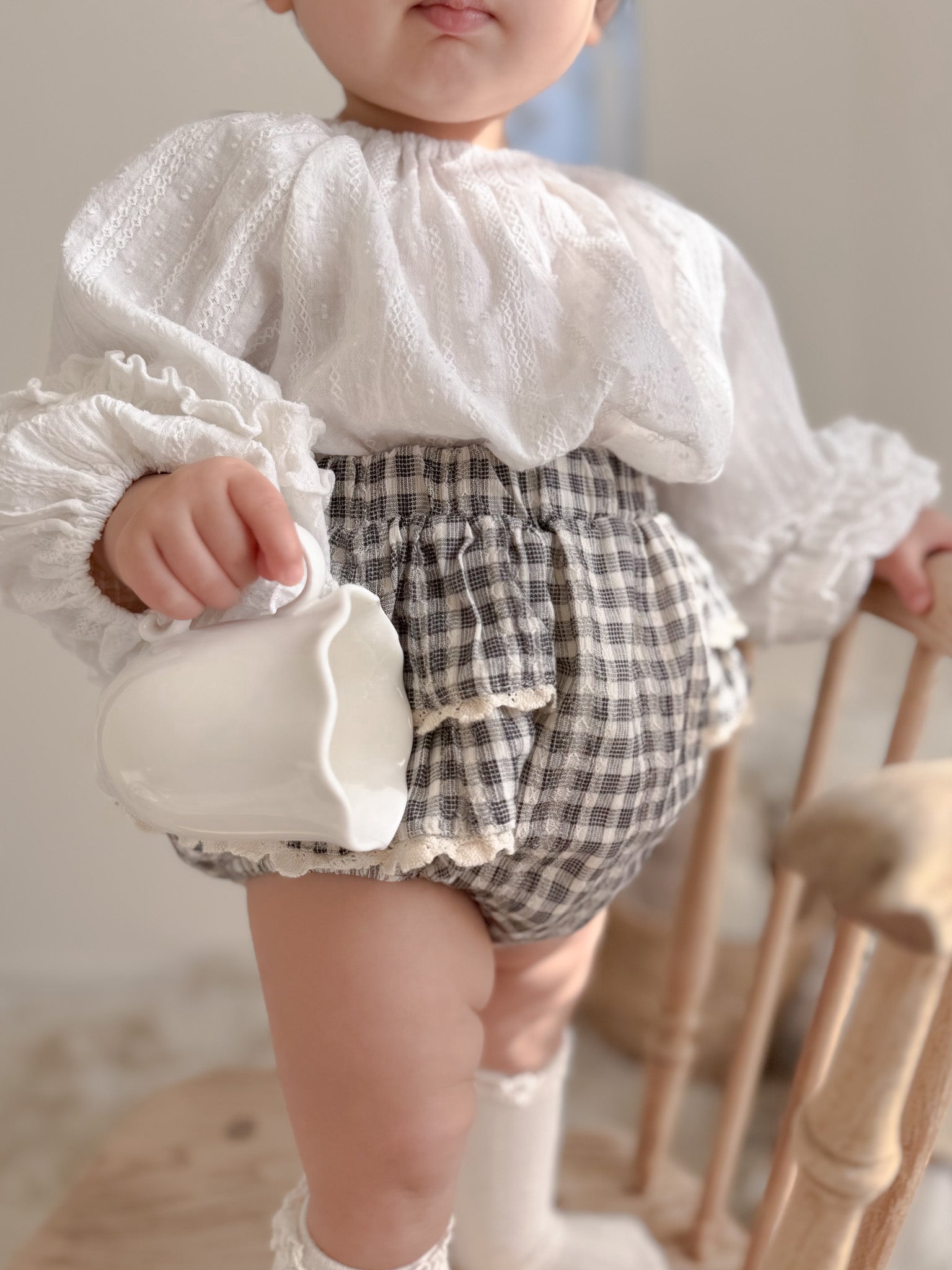 Shirley check frill bloomer