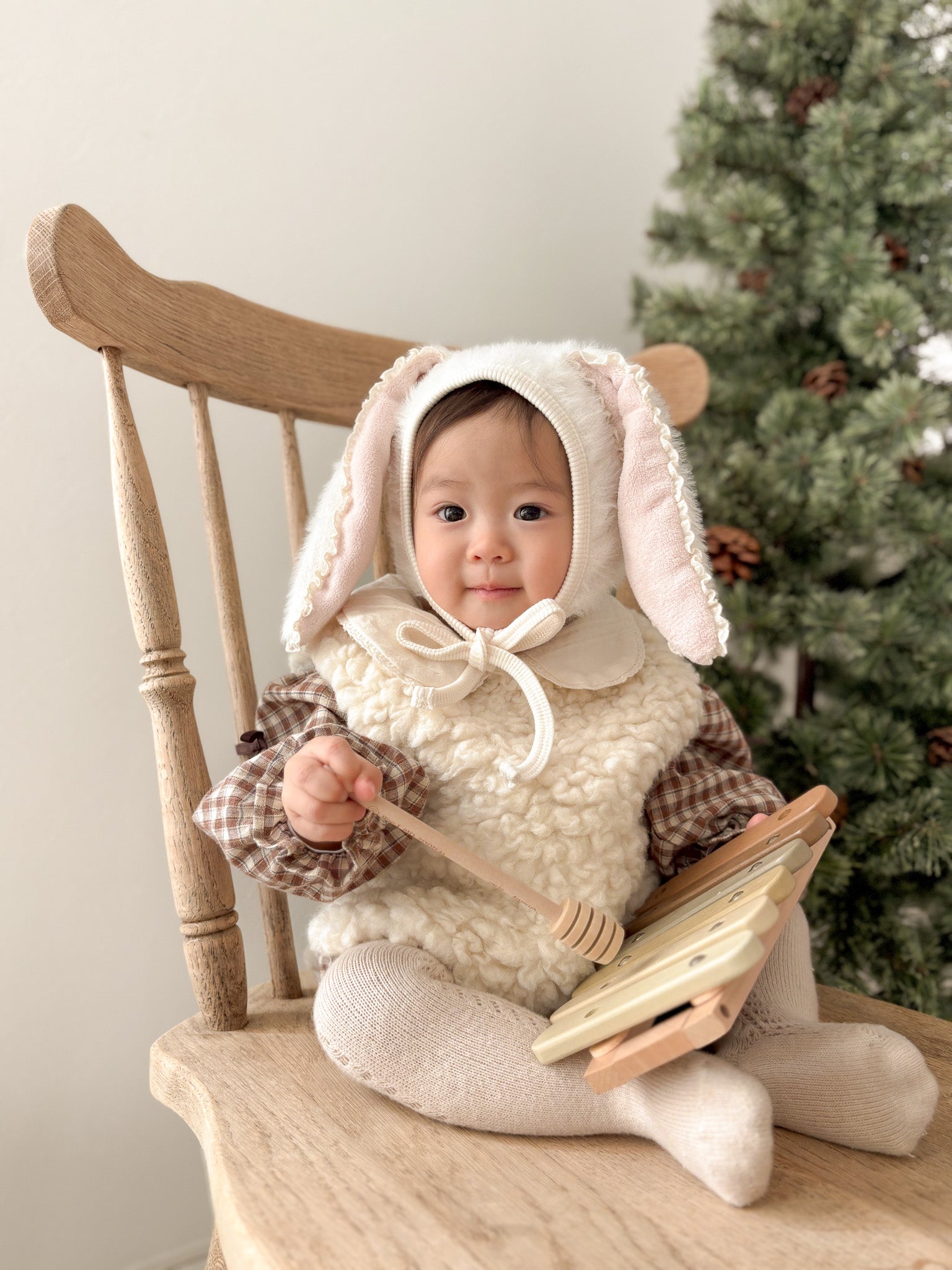 Bunny fur bonnet (baby)