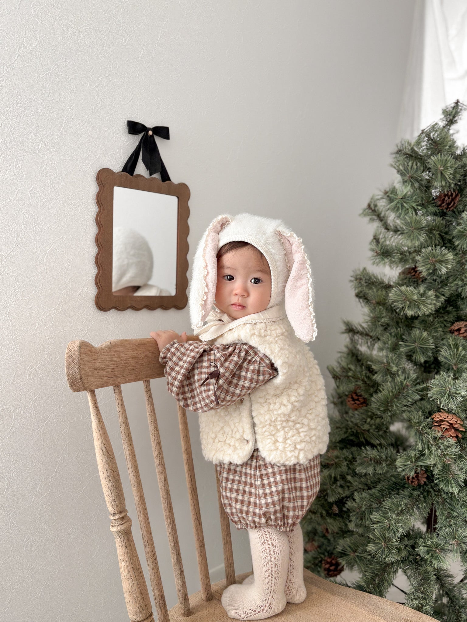 Bunny fur bonnet (baby)