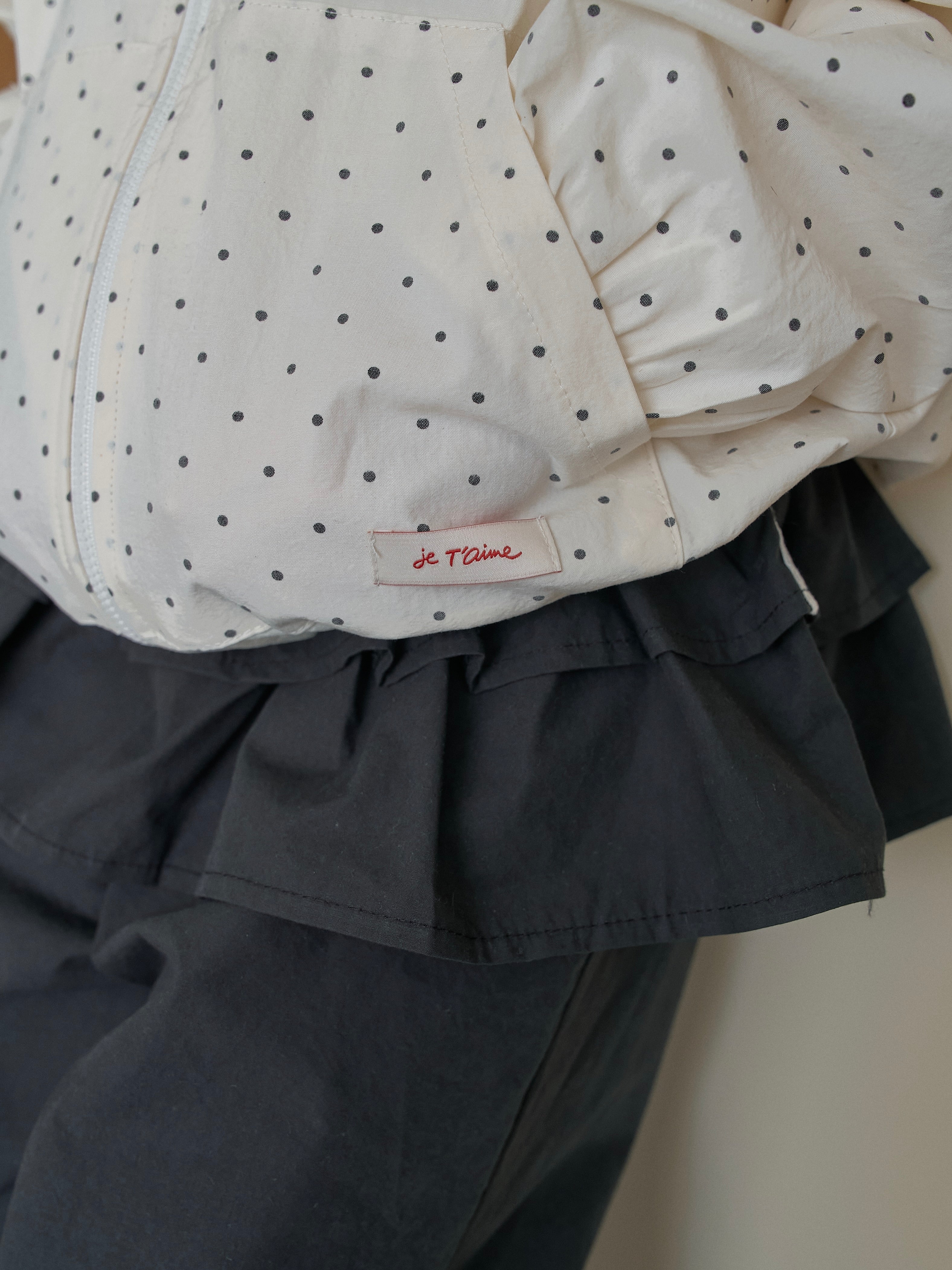 Polka dot zip up jacket