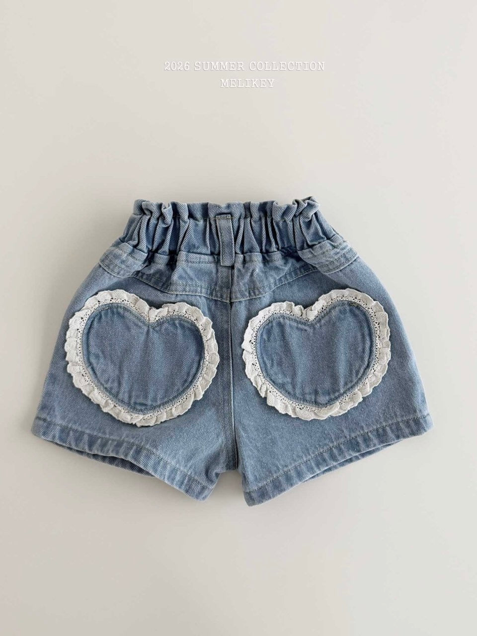 Heart denim shorts