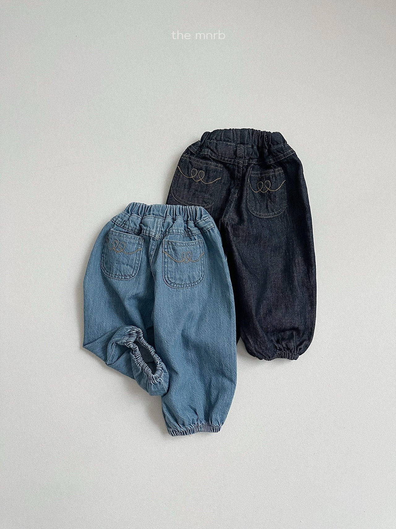 Stitch denim jogger pants