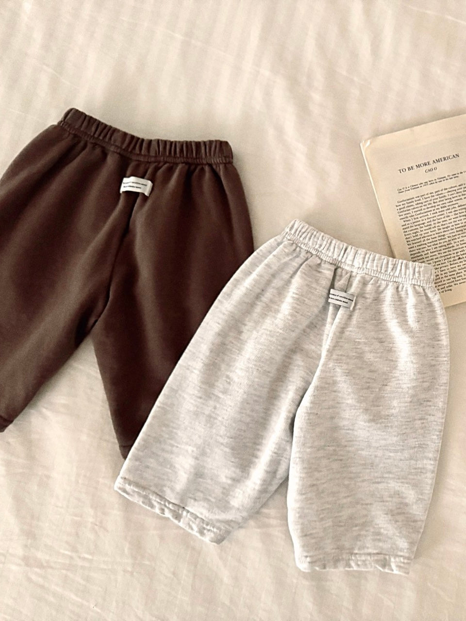 Fron slit ribbed pants