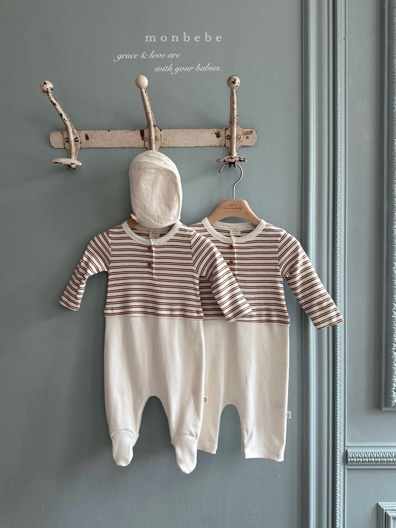 Striped contrast rompers