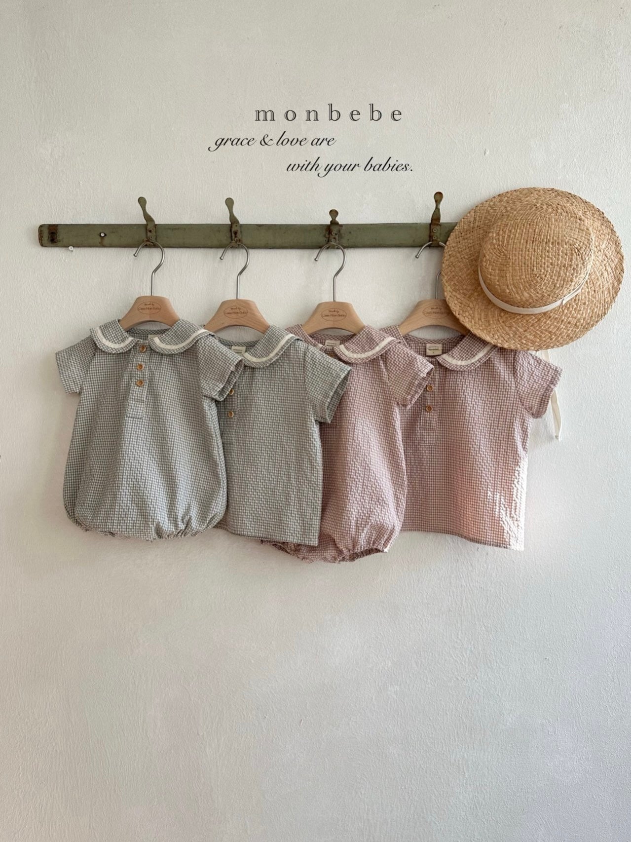 Checked sailor rompers