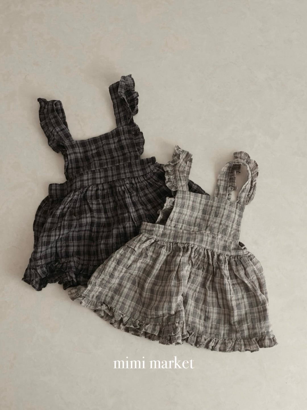 Check frill one piece