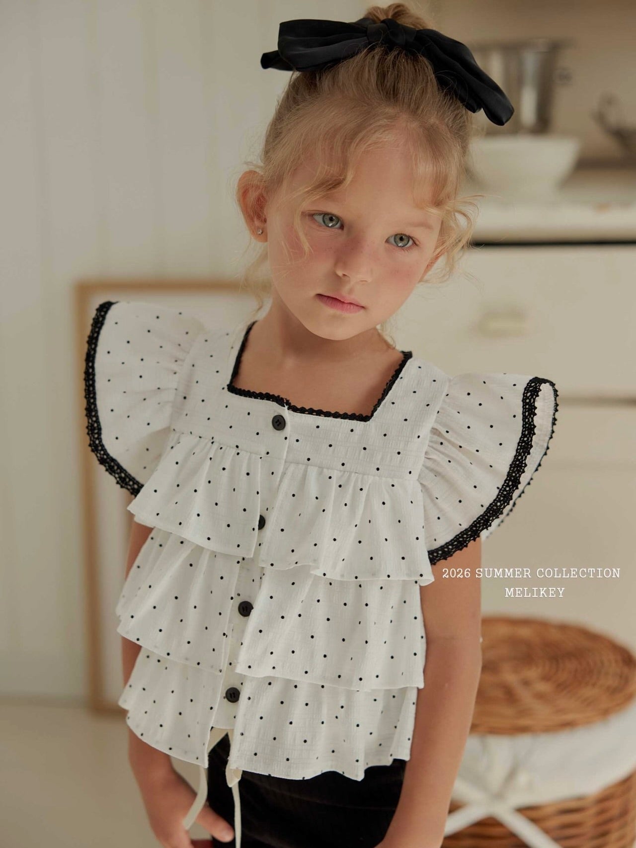 Dot tiered sleeveless top