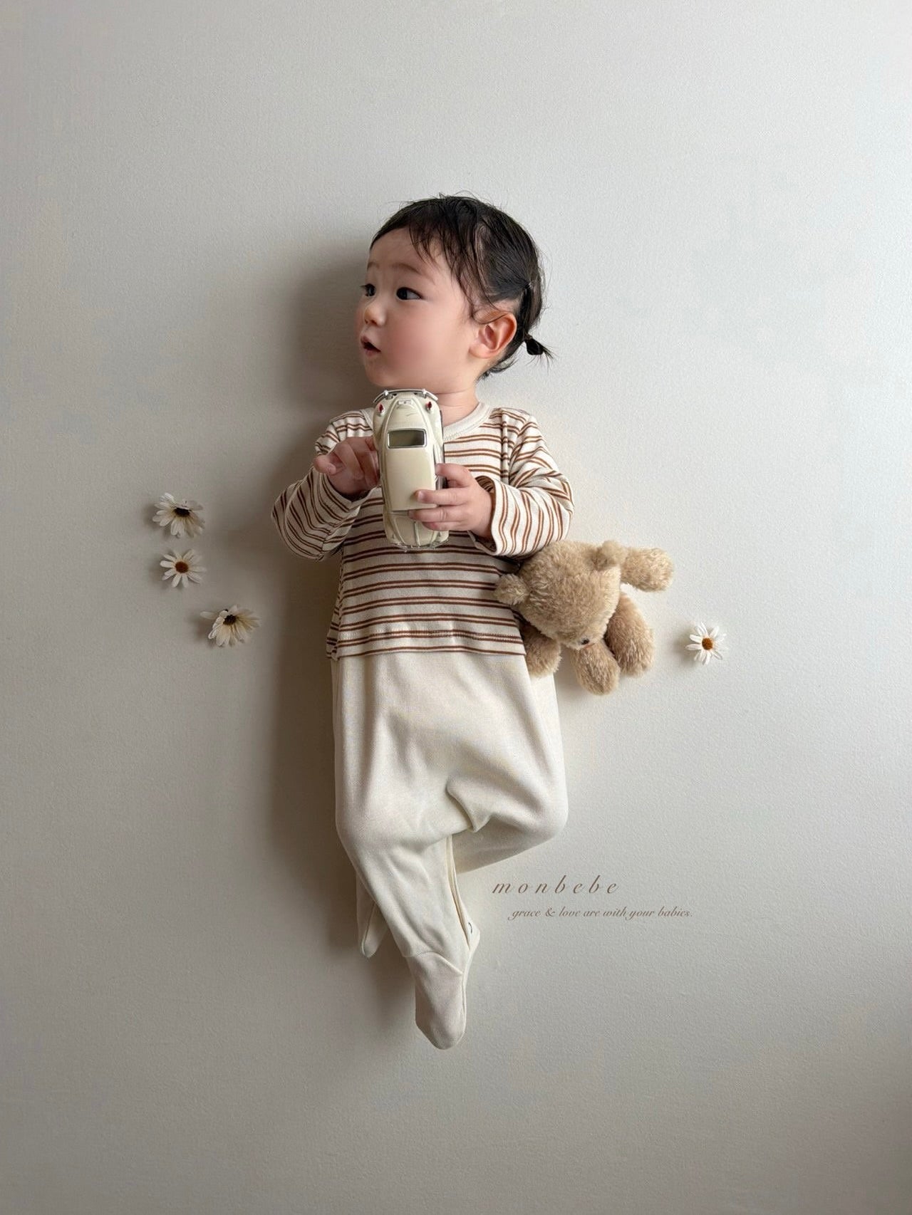 Striped contrast rompers