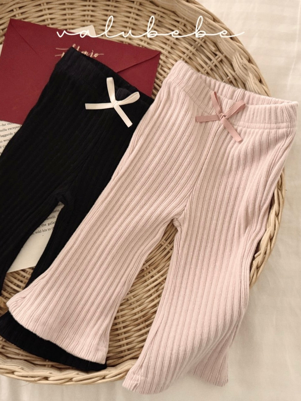 Ribbon bootcut pants