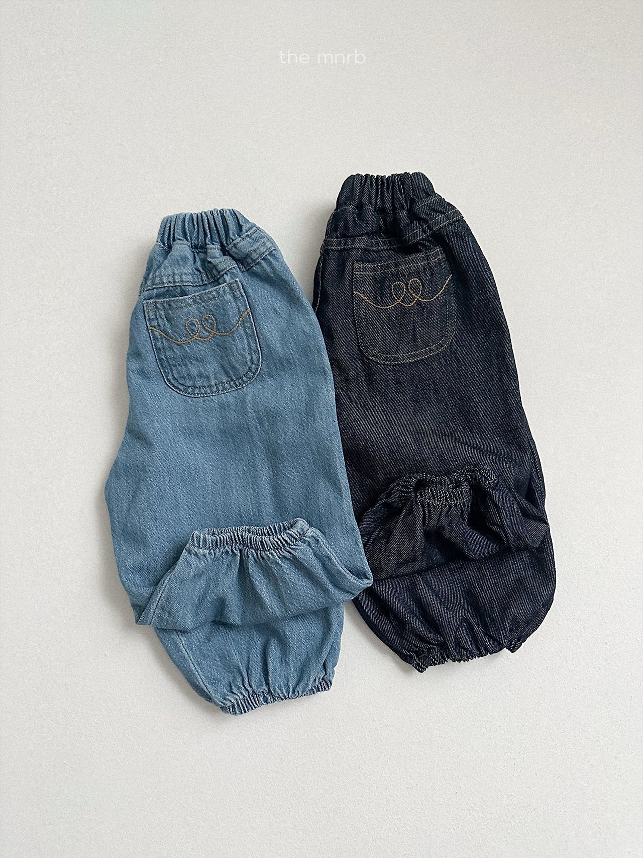 Stitch denim jogger pants