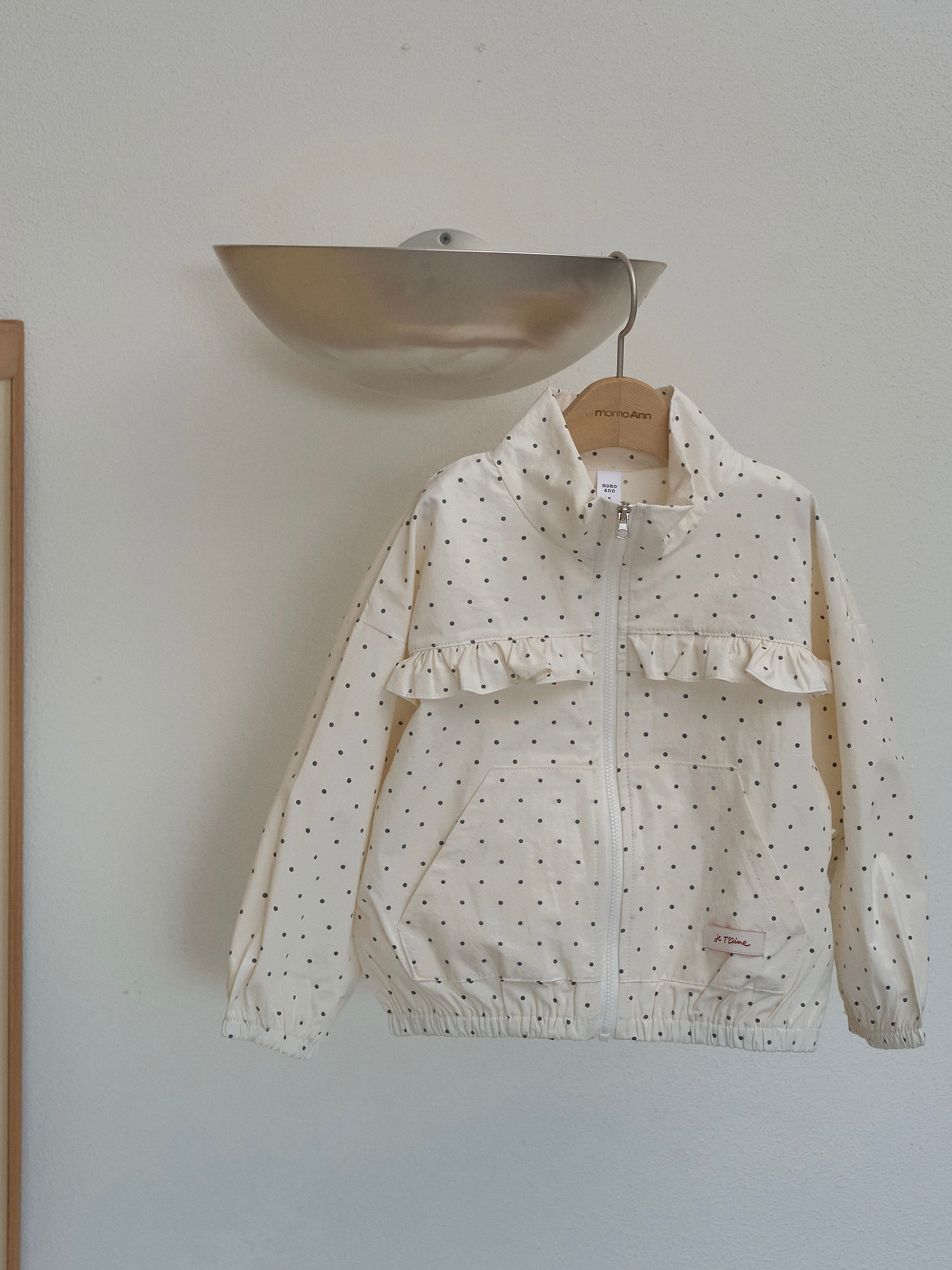 Polka dot zip up jacket