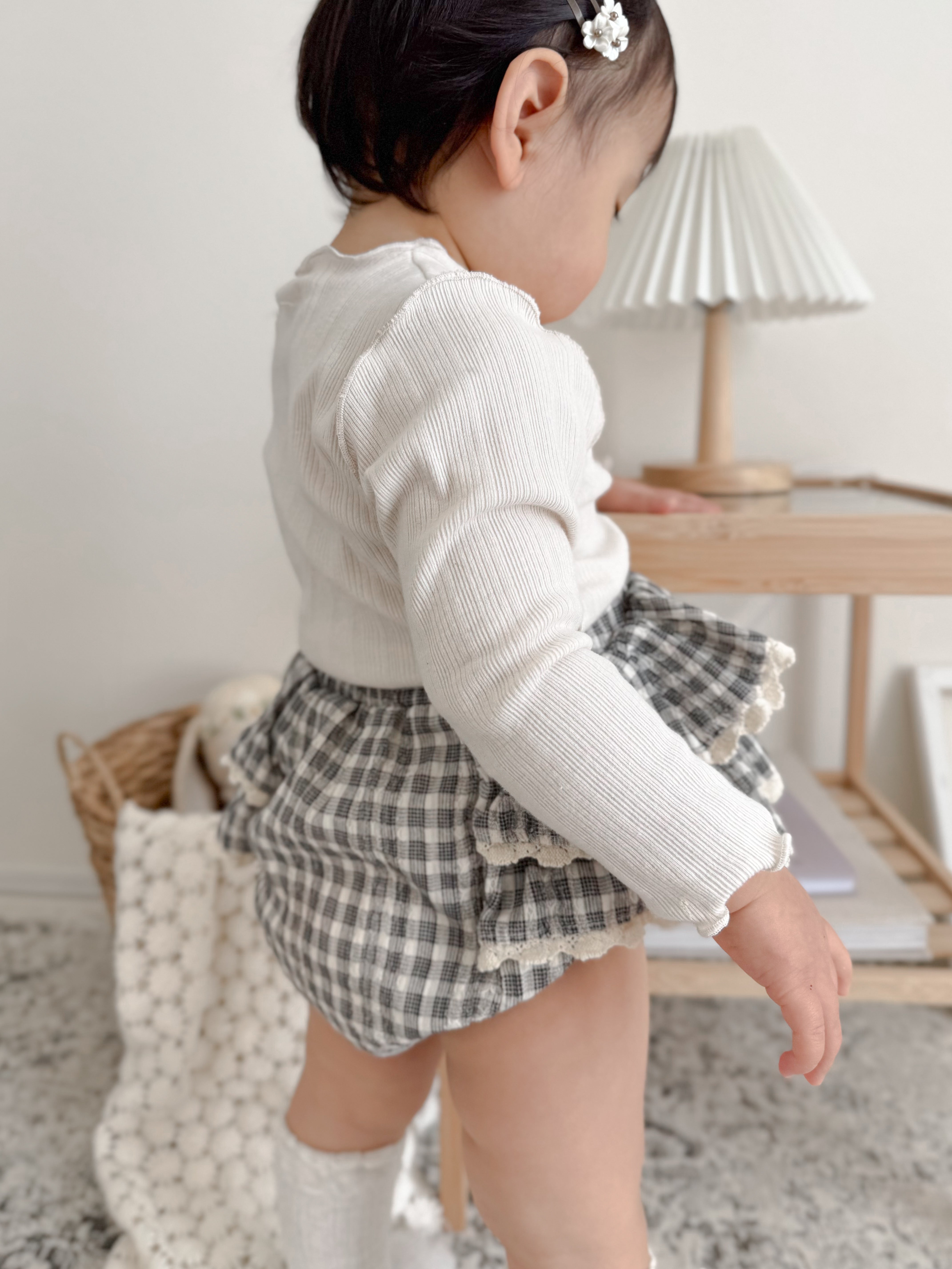 Shirley check frill bloomer