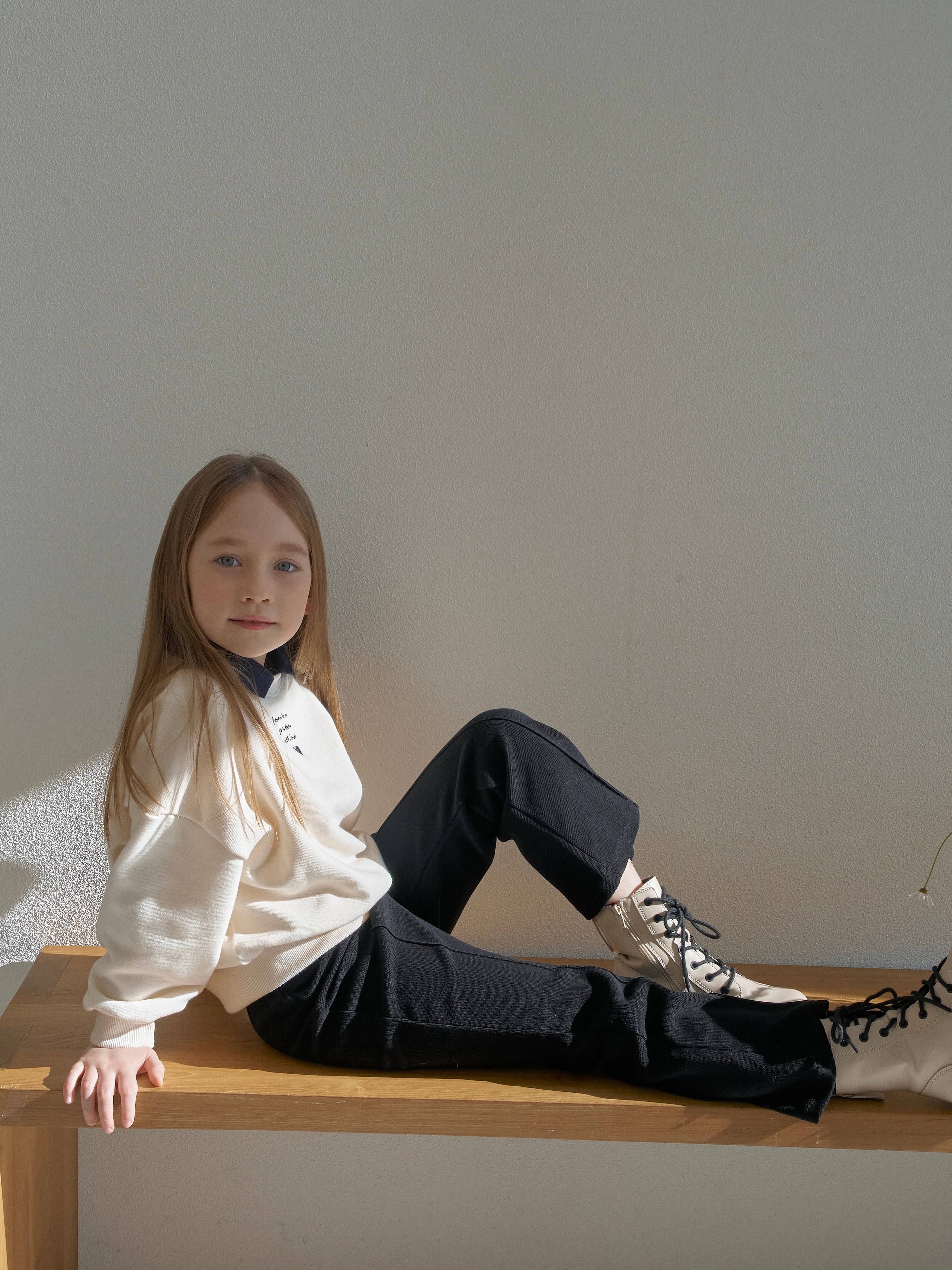 Pintuck bootcut pants